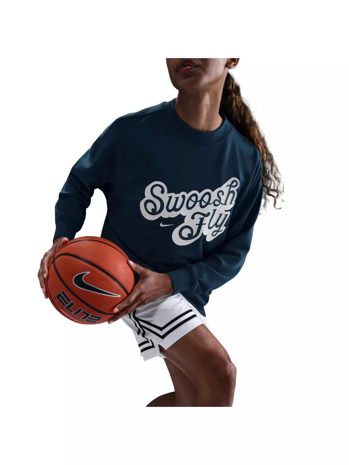 Women's Swoosh Fly SSNL Dri-FIT Oversized French Terry Basketball Sweatshirt -Navy - 3