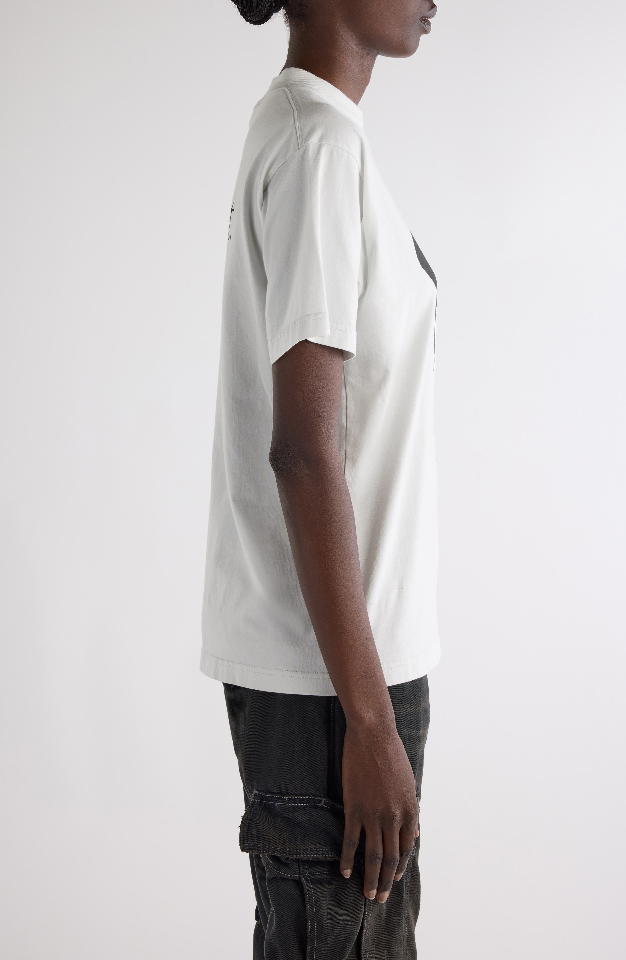 Balenciaga Fitted Knife Pump Graphic T-Shirt in 9012 Dirty White at Nordstrom - 4