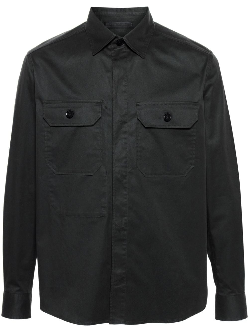 patch-pocket cotton shirt - 1