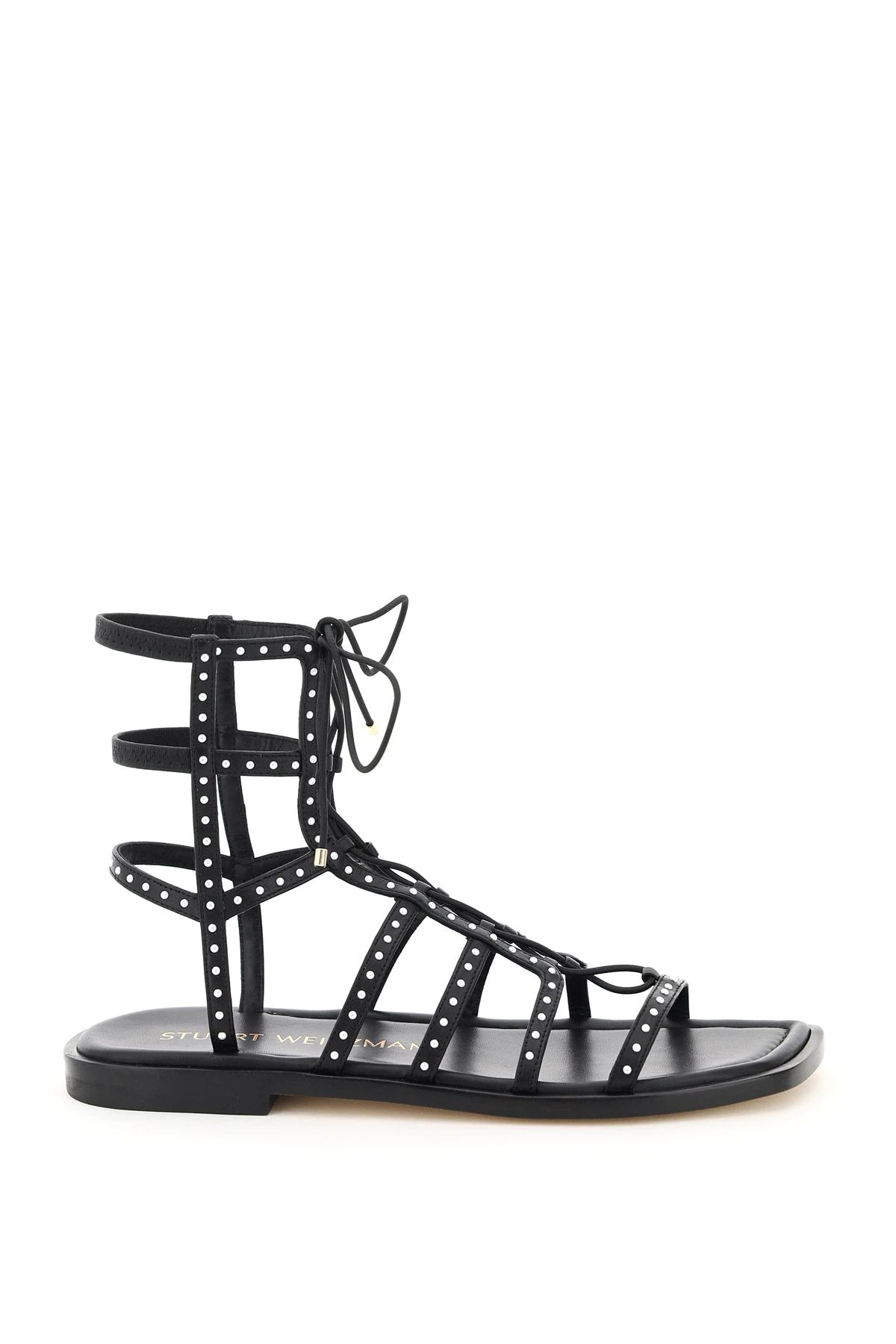 KORA BEADED LACE-UP GLADIATOR SANDALS - 1