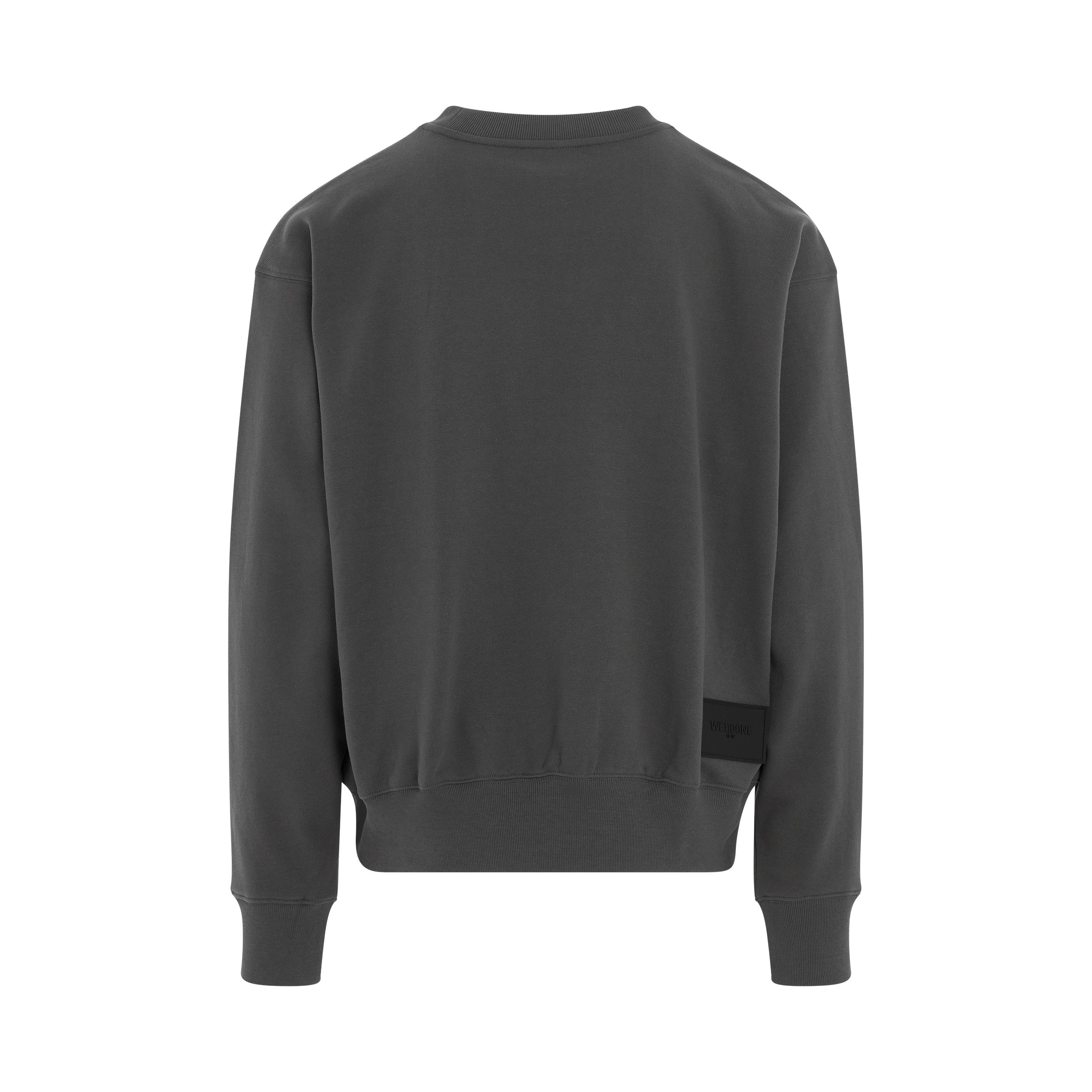 Cotton Mini Logo Sweatshirt in Charcoal - 4