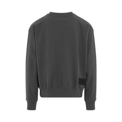 We11done Cotton Mini Logo Sweatshirt in Charcoal outlook