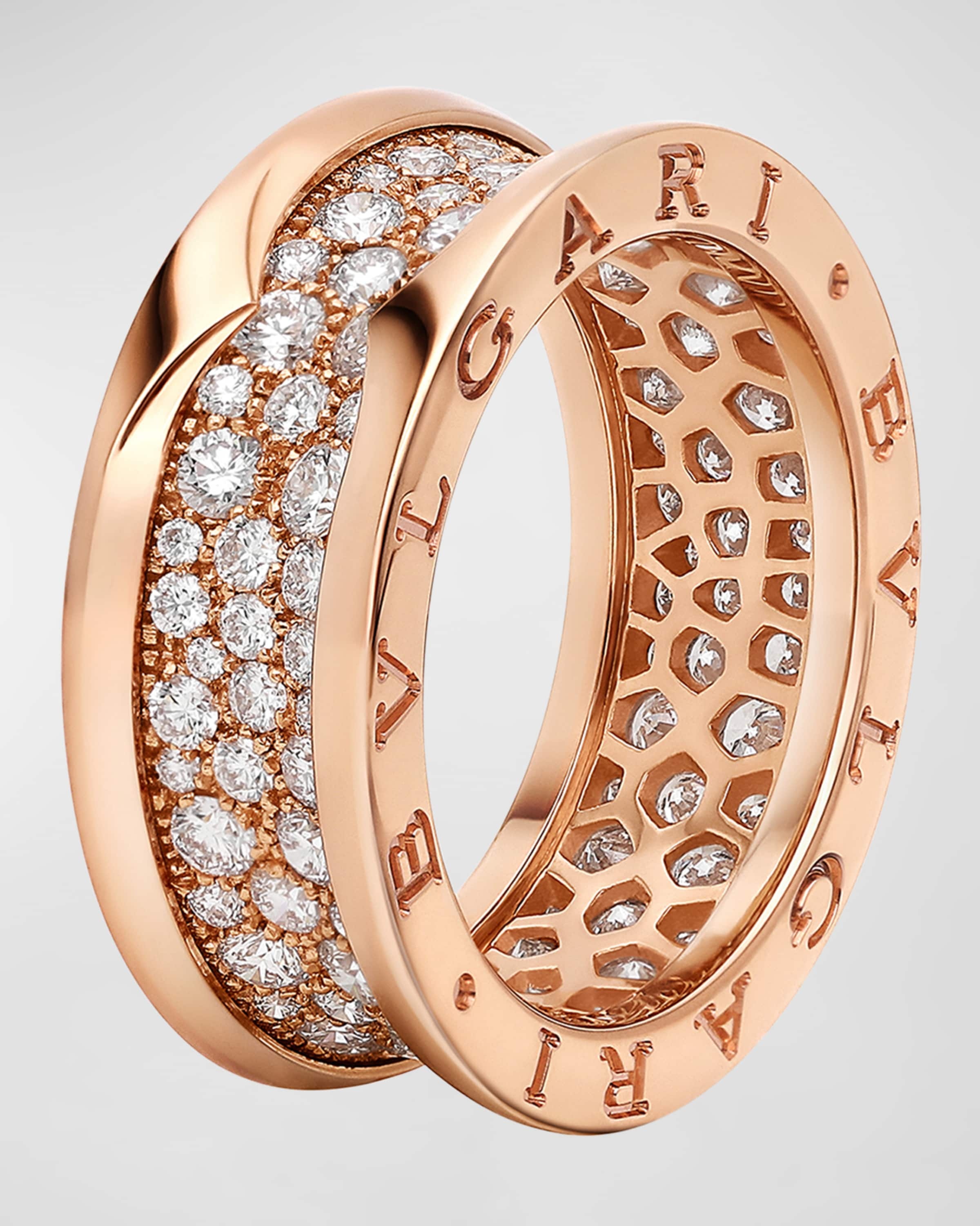 18K Rose Gold B.Zero1 Full Pave Ring - 1