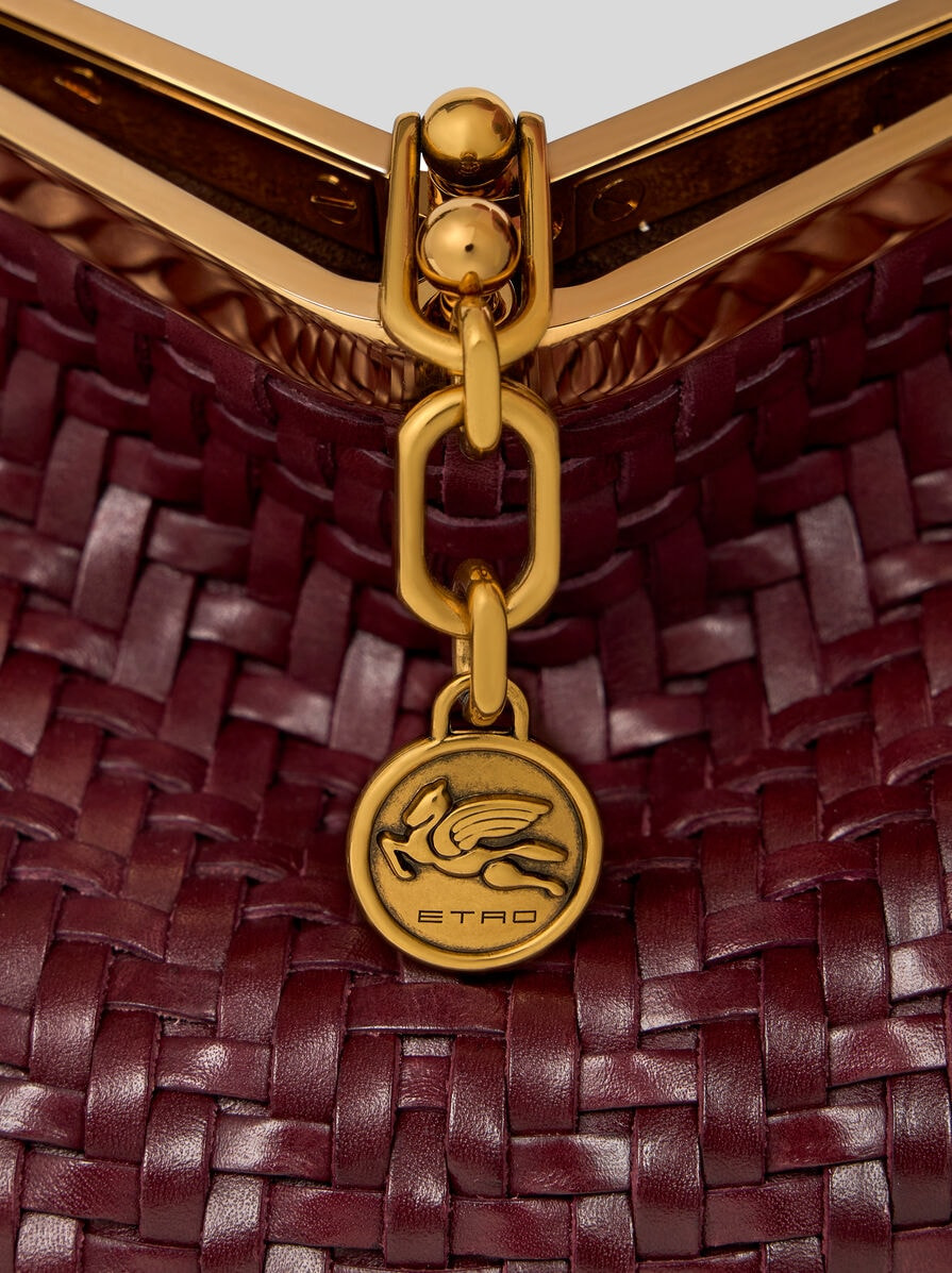 MEDIUM WOVEN LEATHER VELA BAG - 7