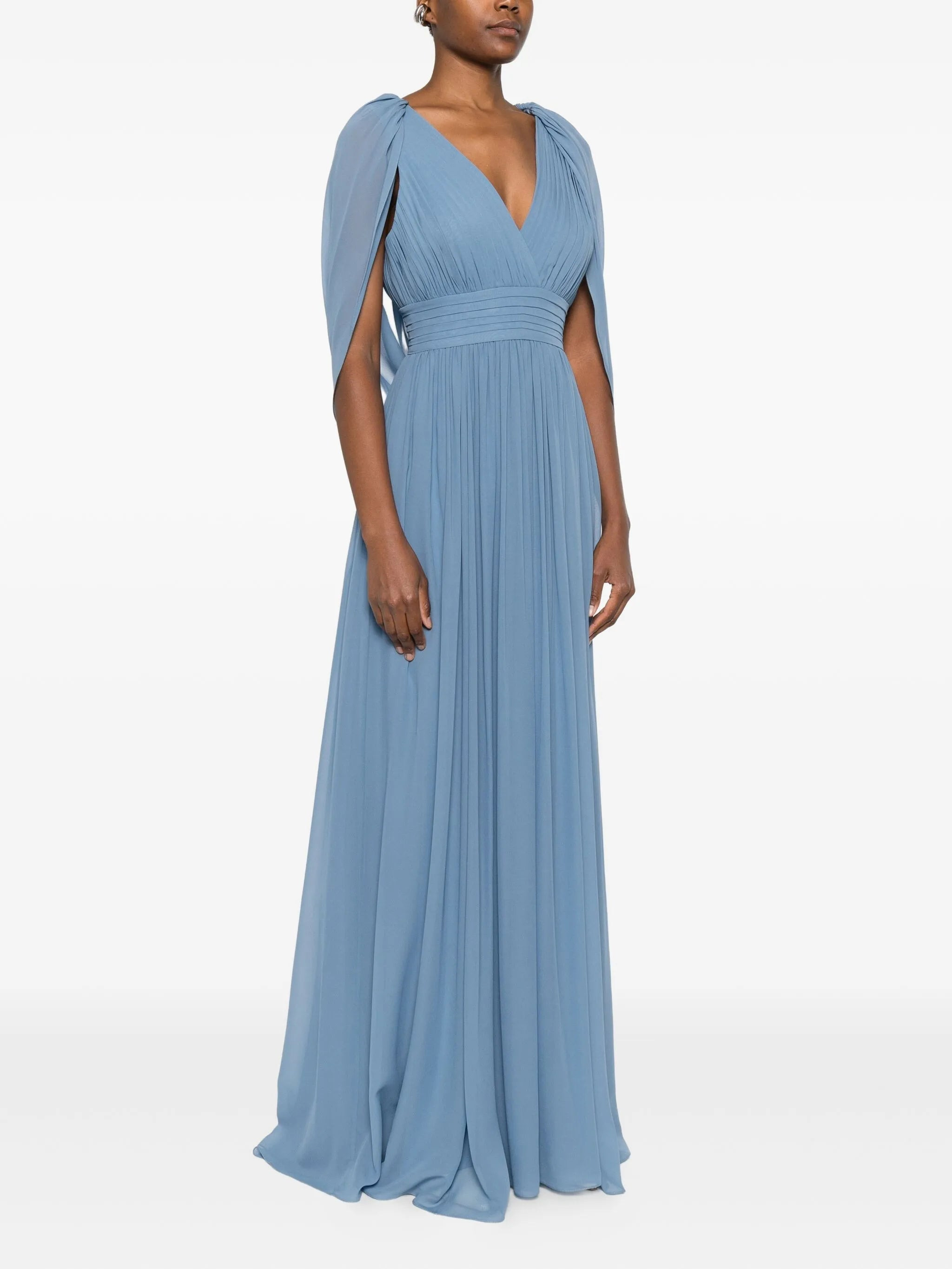 Elie Saab Draped V-neck Maxi Dress - 5
