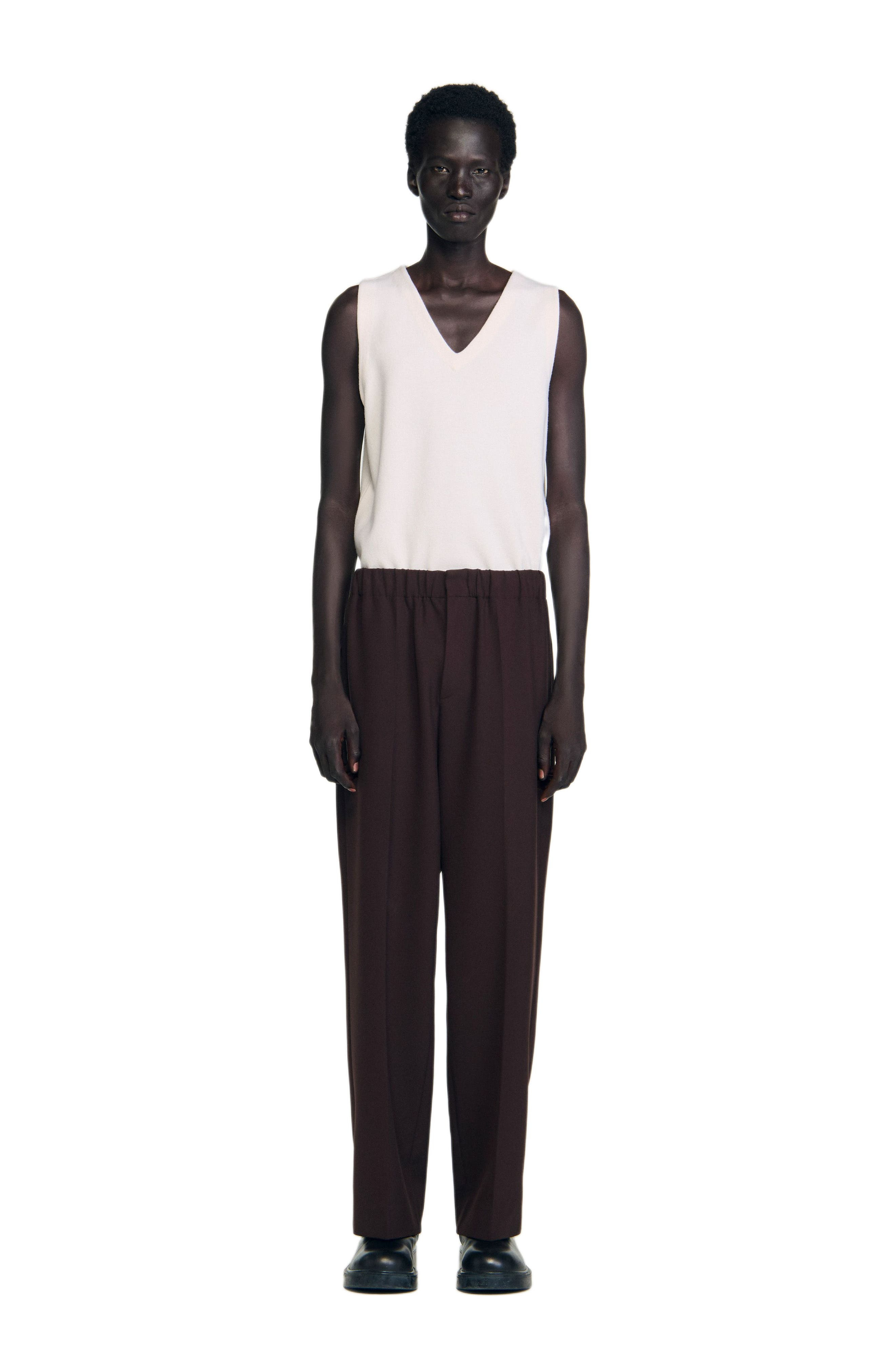 SANDRO Wide-leg trousers in Chocolate at Nordstrom - 2