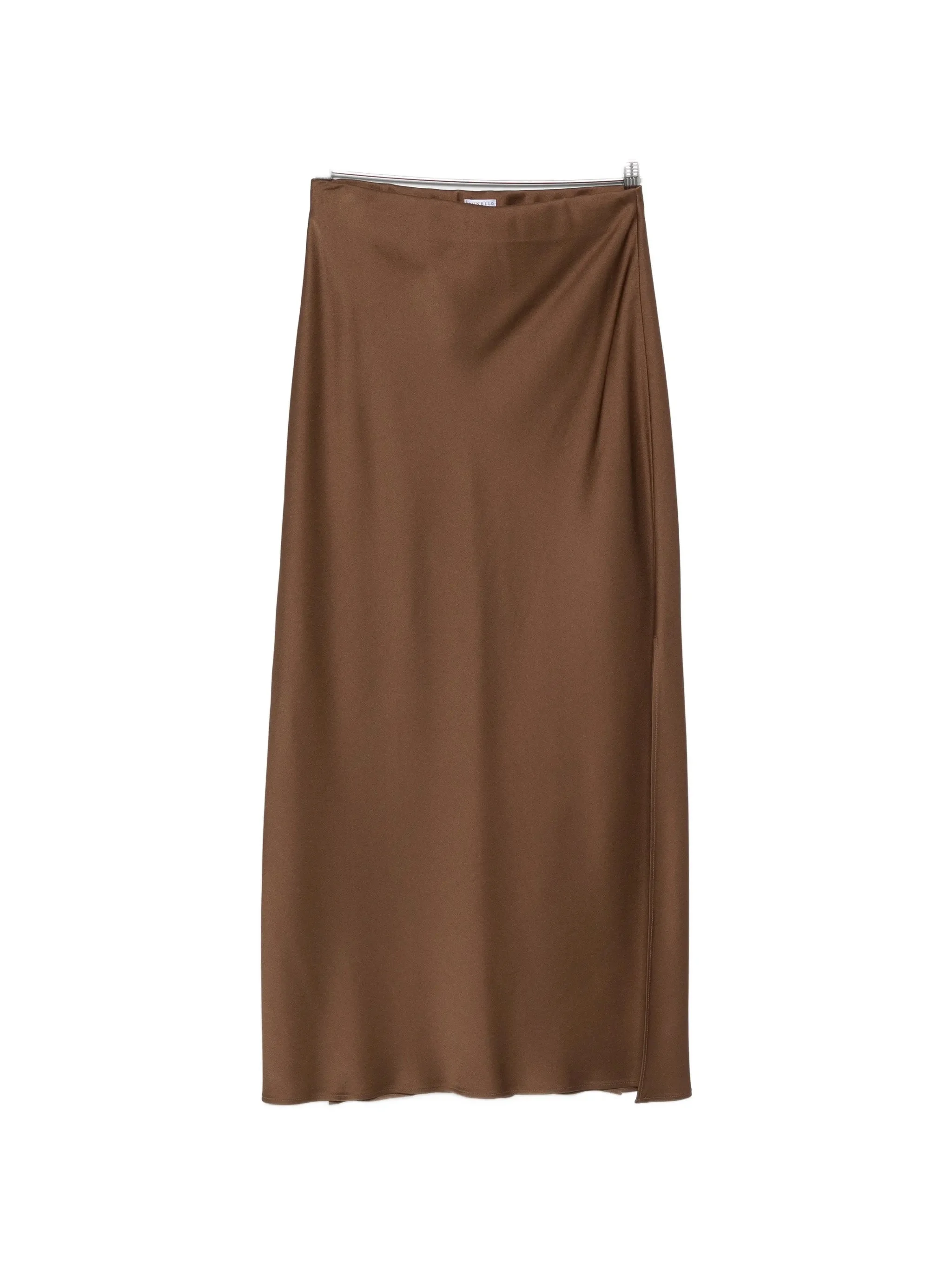 Brunello Cucinelli Satin-finish Slit Maxi Skirt - 1