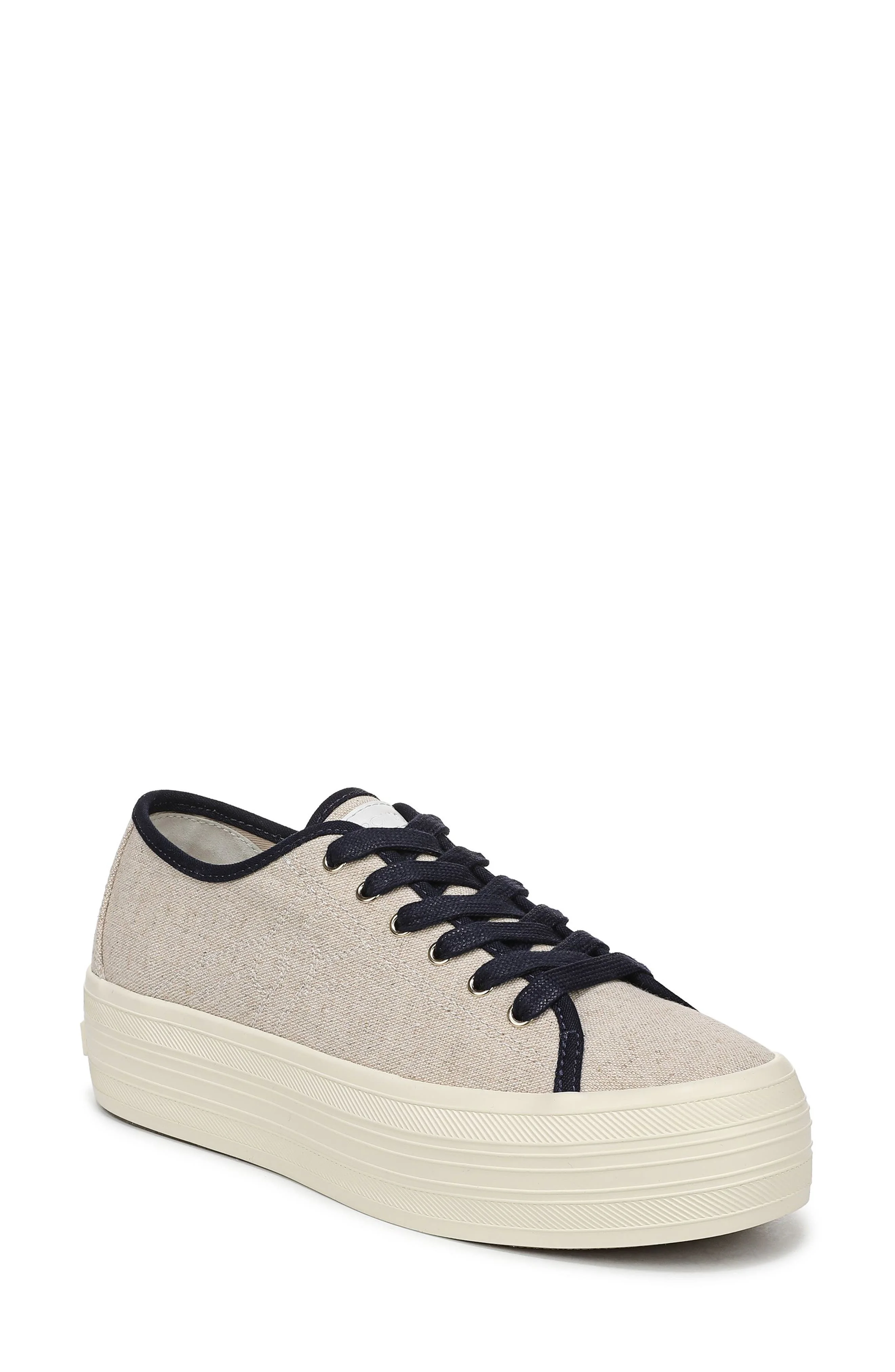 Veronica Beard Truett Platform Sneaker in Sand/Navy at Nordstrom - 1