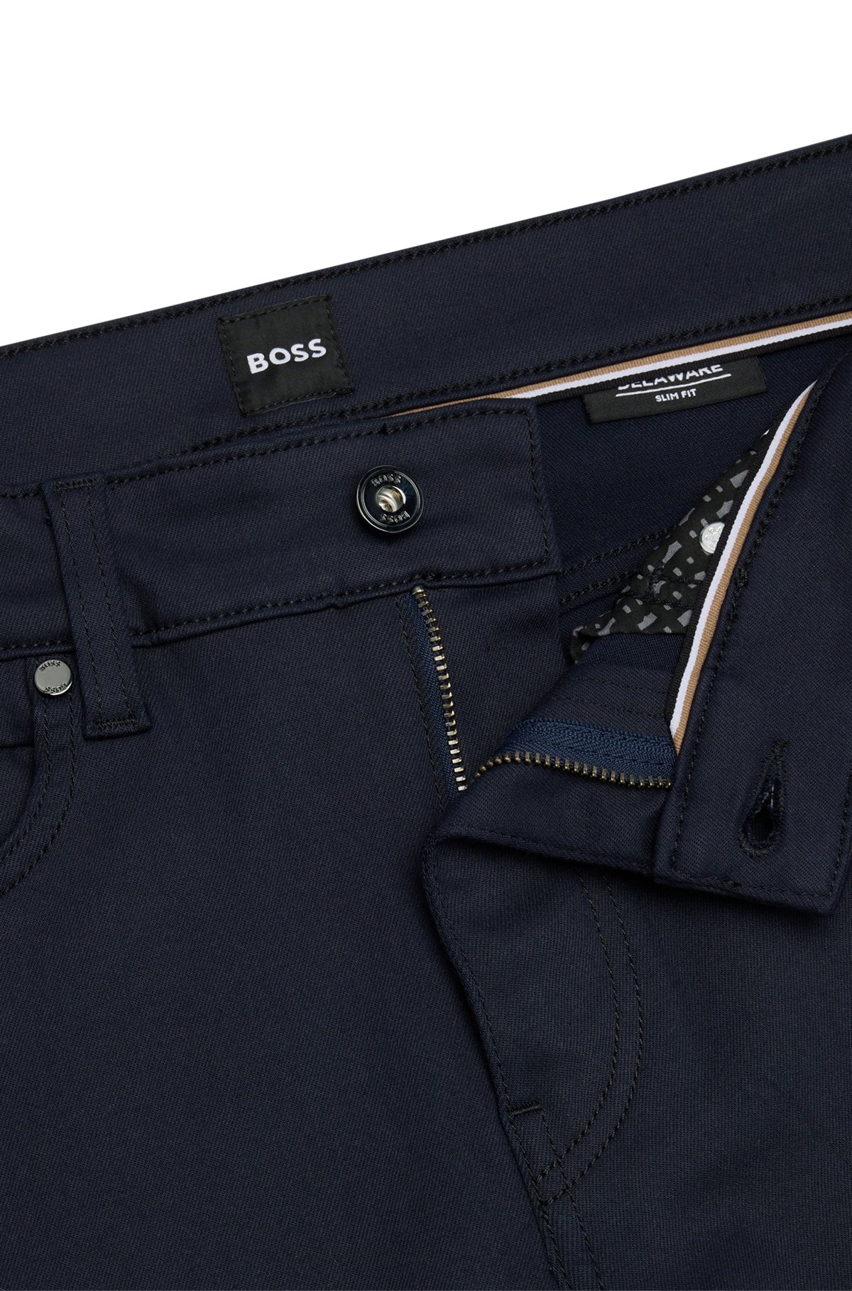 SLIM-FIT JEANS IN DARK-BLUE PERFORMANCE-STRETCH DENIM - 6