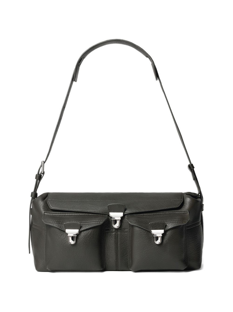flap metal-clip leather shoulder bag 1