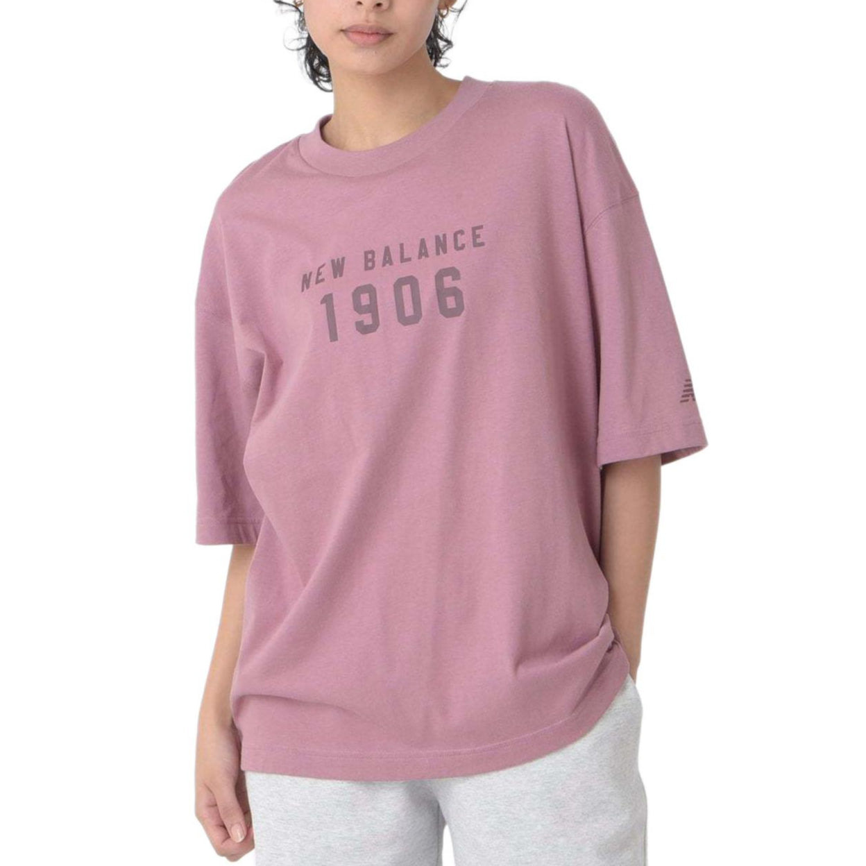 (WMNS) New Balance Iconic Collegiate Jersey Oversized 'Pink' WT41519-RSE - 3