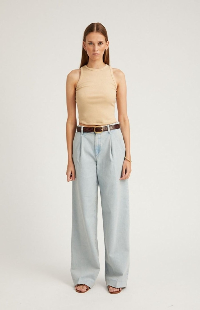 SPRWMN BRUNI DENIM PLEATED TROUSERS outlook