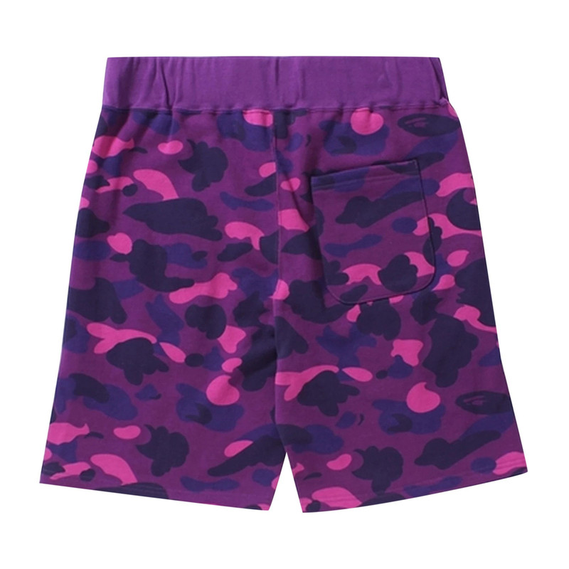 A BATHING APE® BAPE Color Camo Shark Sweat Shorts 'Purple' outlook