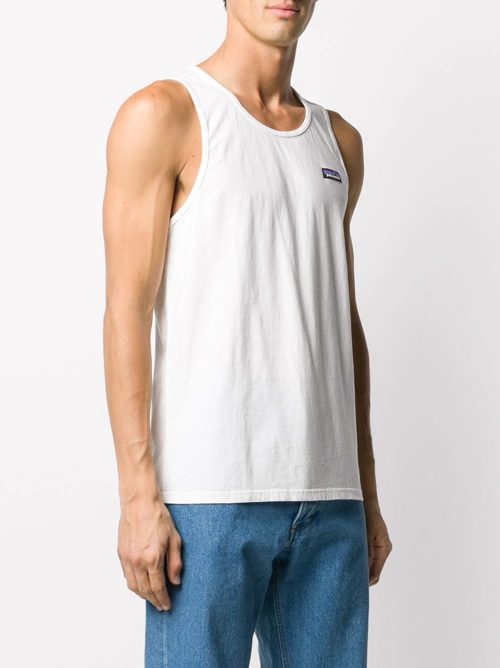 logo-patch organic cotton vest - 3