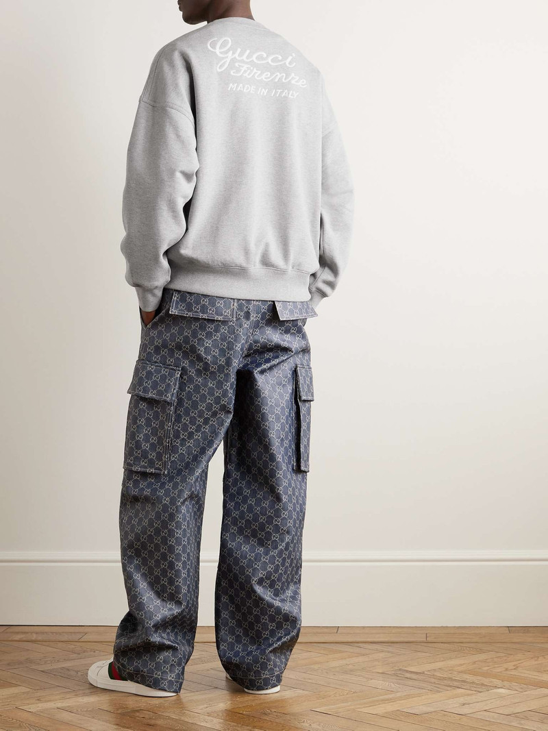 GUCCI Logo-Embroidered Cotton-Jersey Sweatshirt outlook