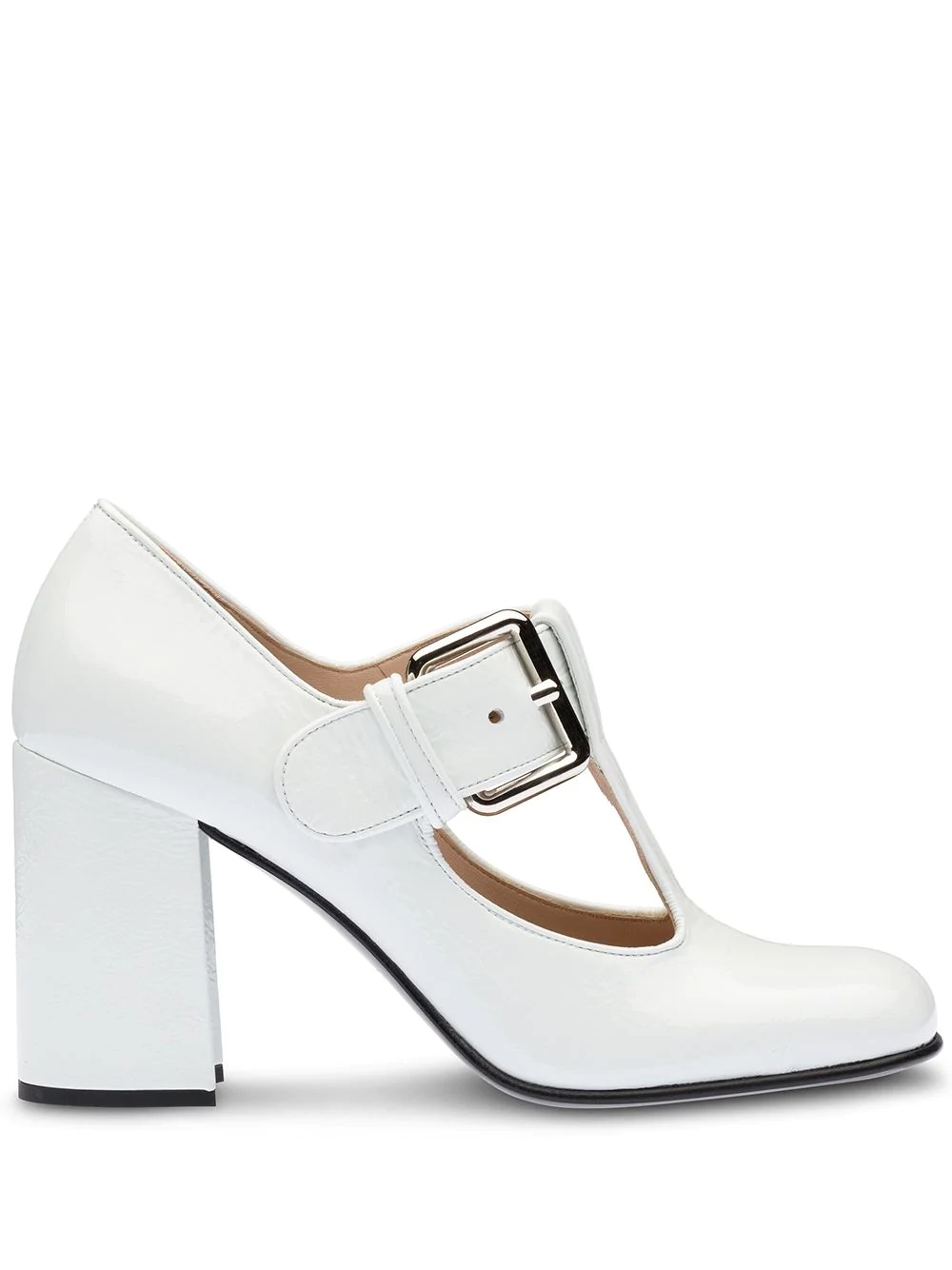 side buckle square toe pumps - 1