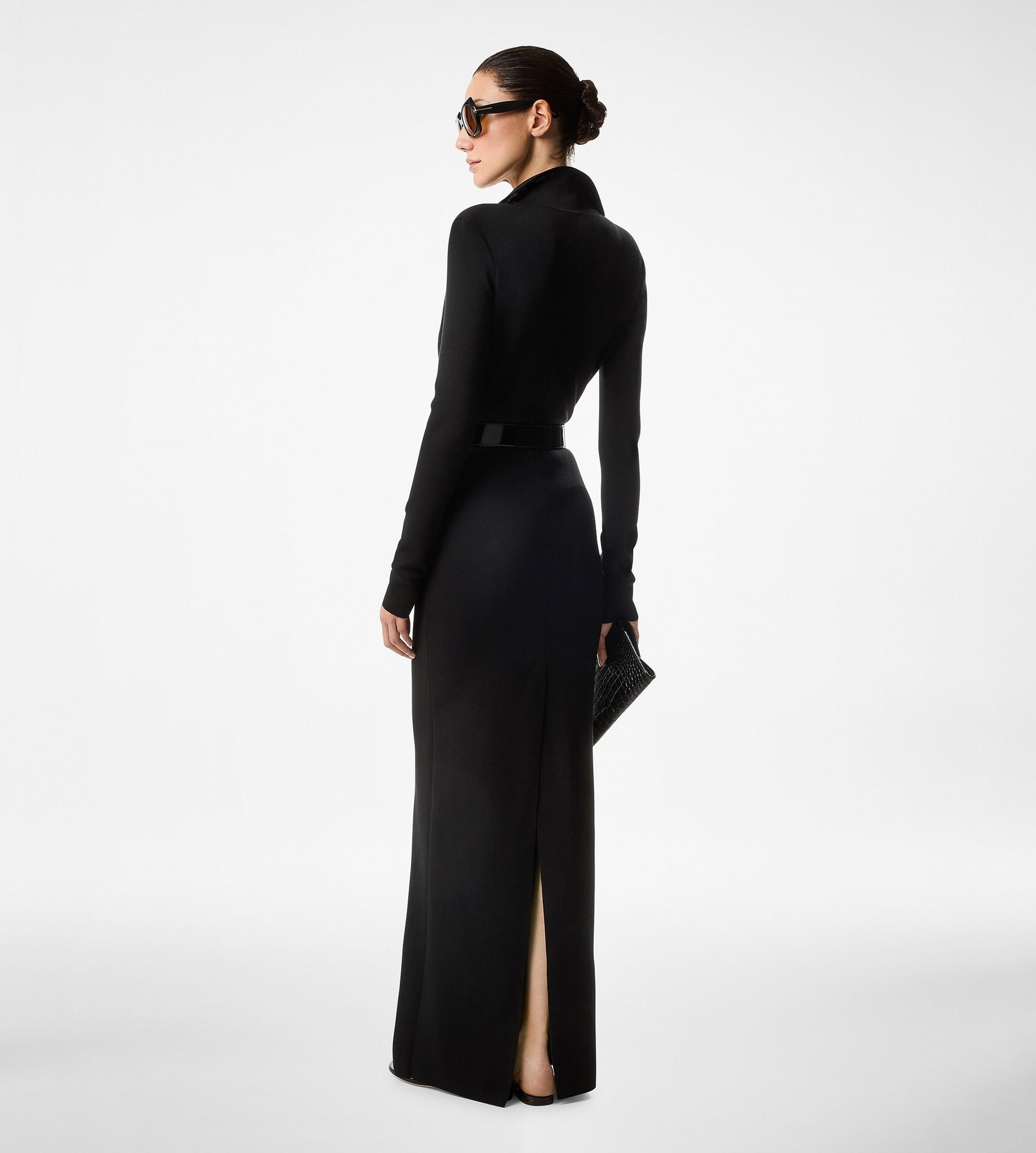 FULL NEEDLE STRETCH WOOL POLO MAXI DRESS - 3