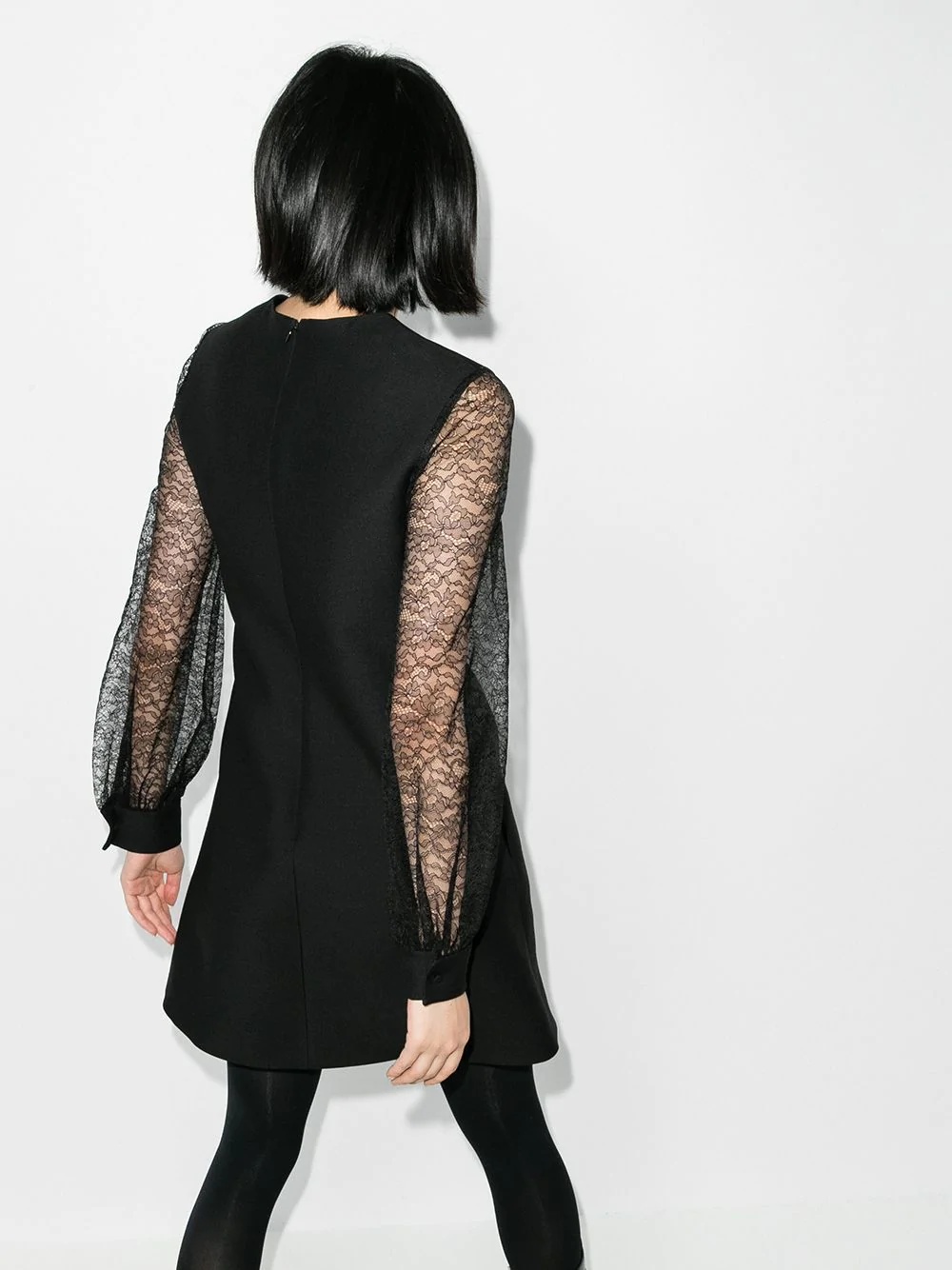 lace-sleeve mini dress - 3