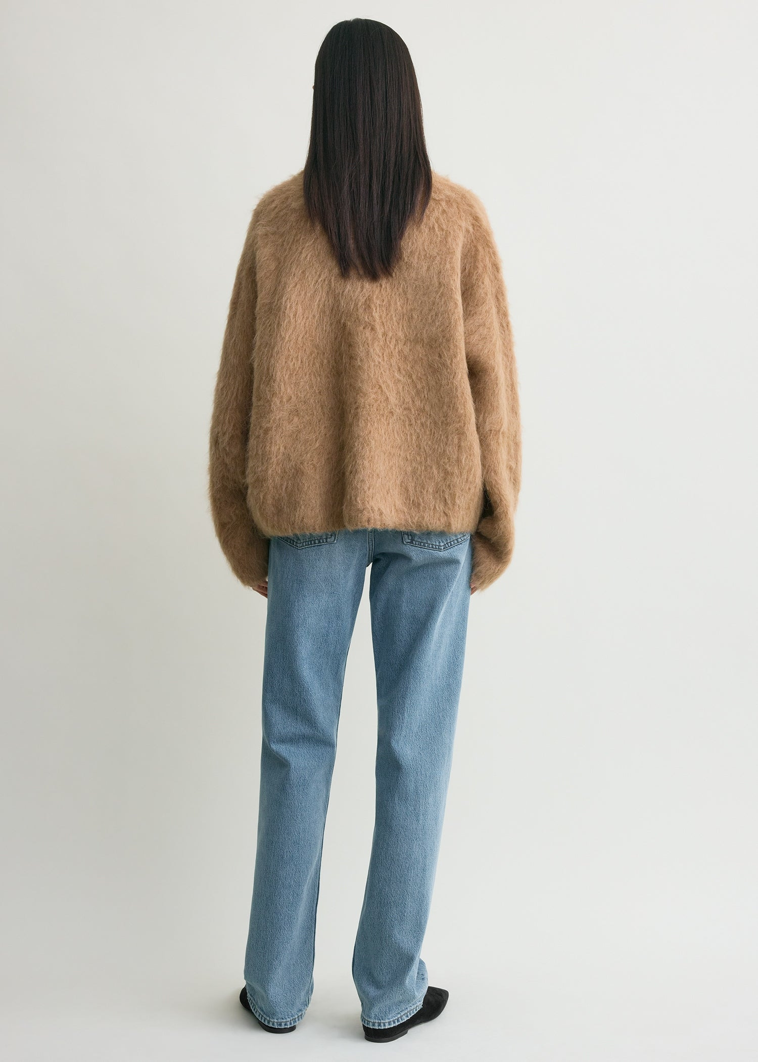 Boxy alpaca knit camel melange - 4