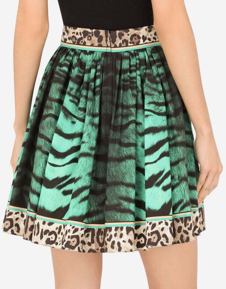 Poplin circle skirt with tiger print - 5