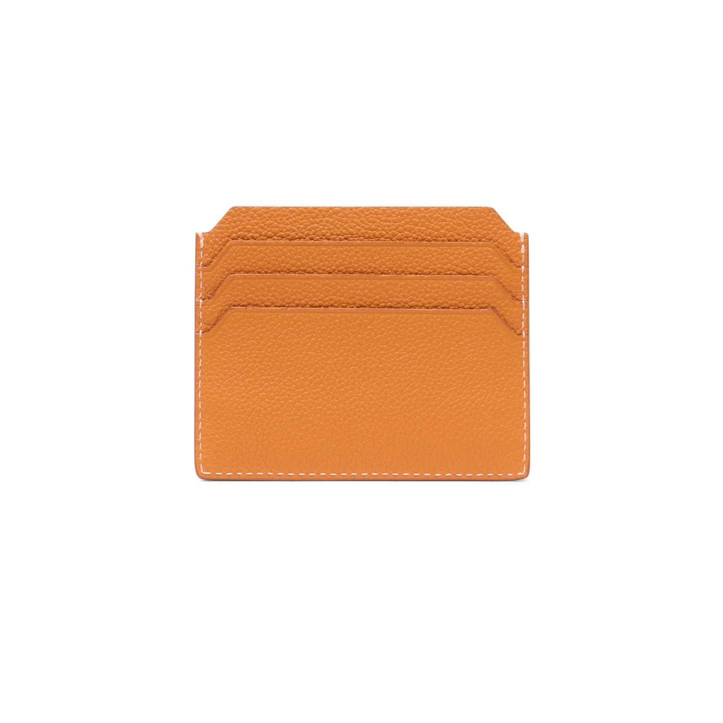 Orange tumbled leather credit card holder - 3
