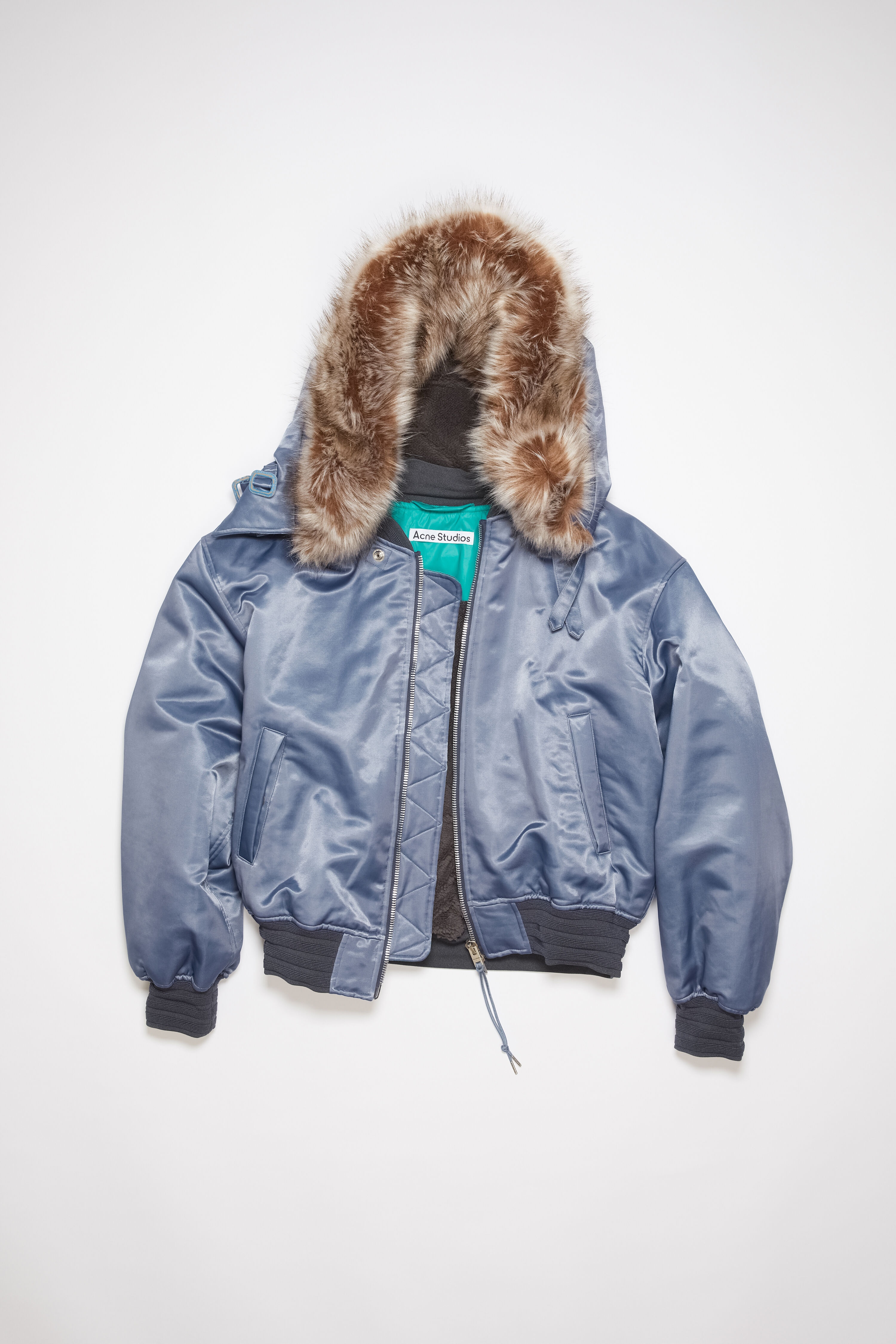 Acne Studios Padded hooded bomber jacket - Denim blue