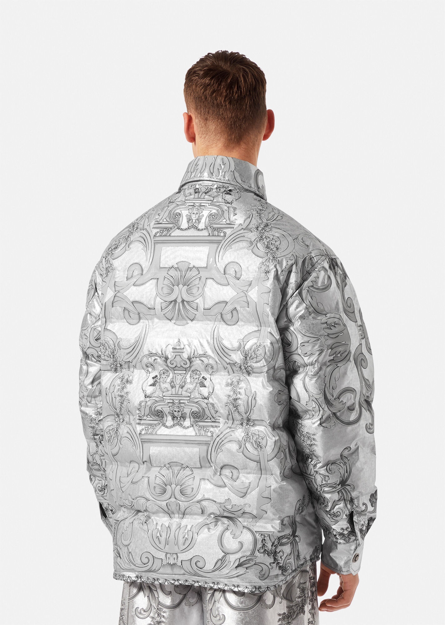 Silver Baroque Down Jacket - 4