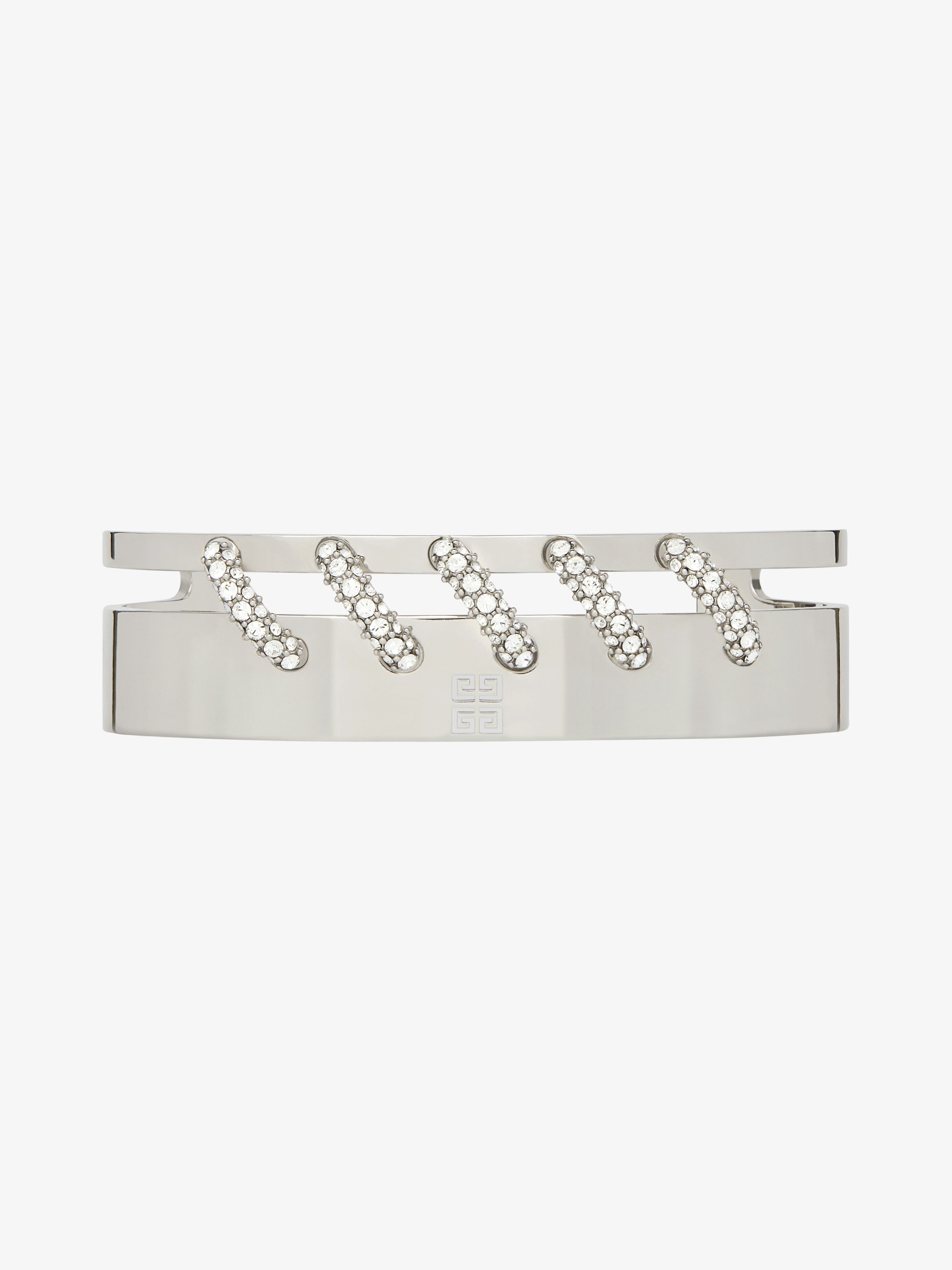 STITCH HAND BRACELET IN METAL WITH CRYSTALS - 2
