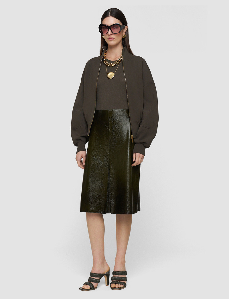 JOSEPH Baha Textured Patent Leather Skirt outlook