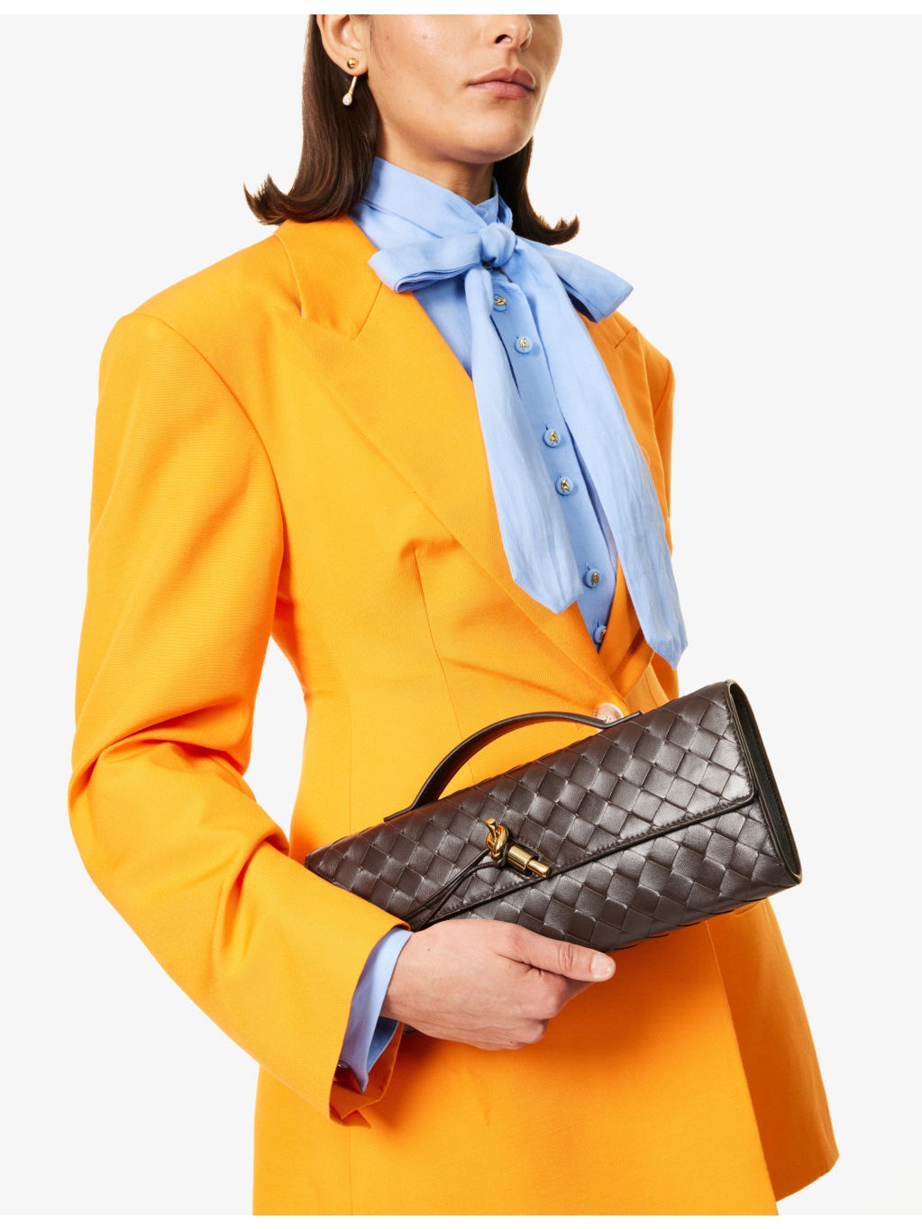 Andiamo Long intrecciato-weave leather clutch - 2