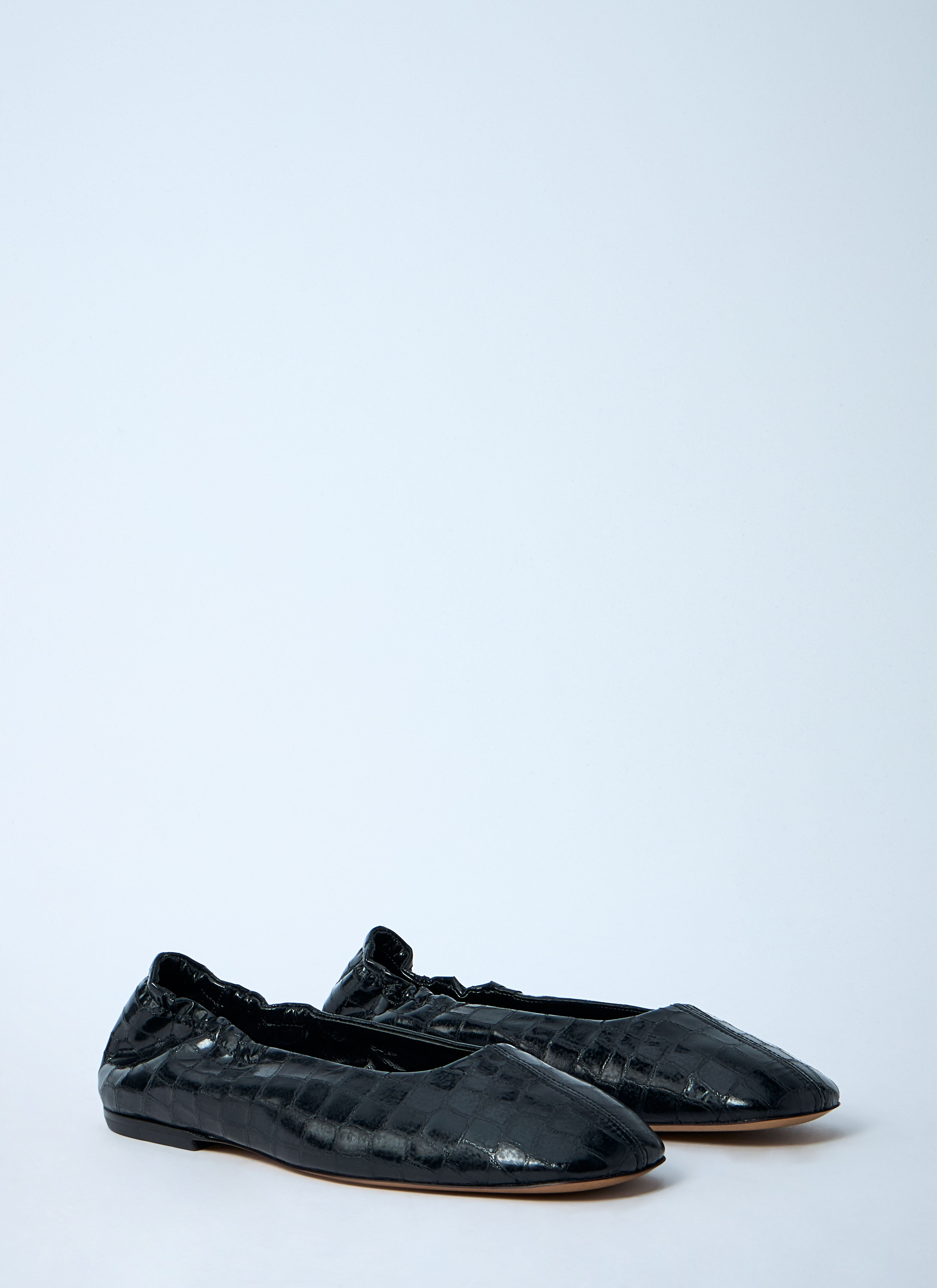 Dries Van Noten Women Croc-Embossed Ballerina Flats - 2