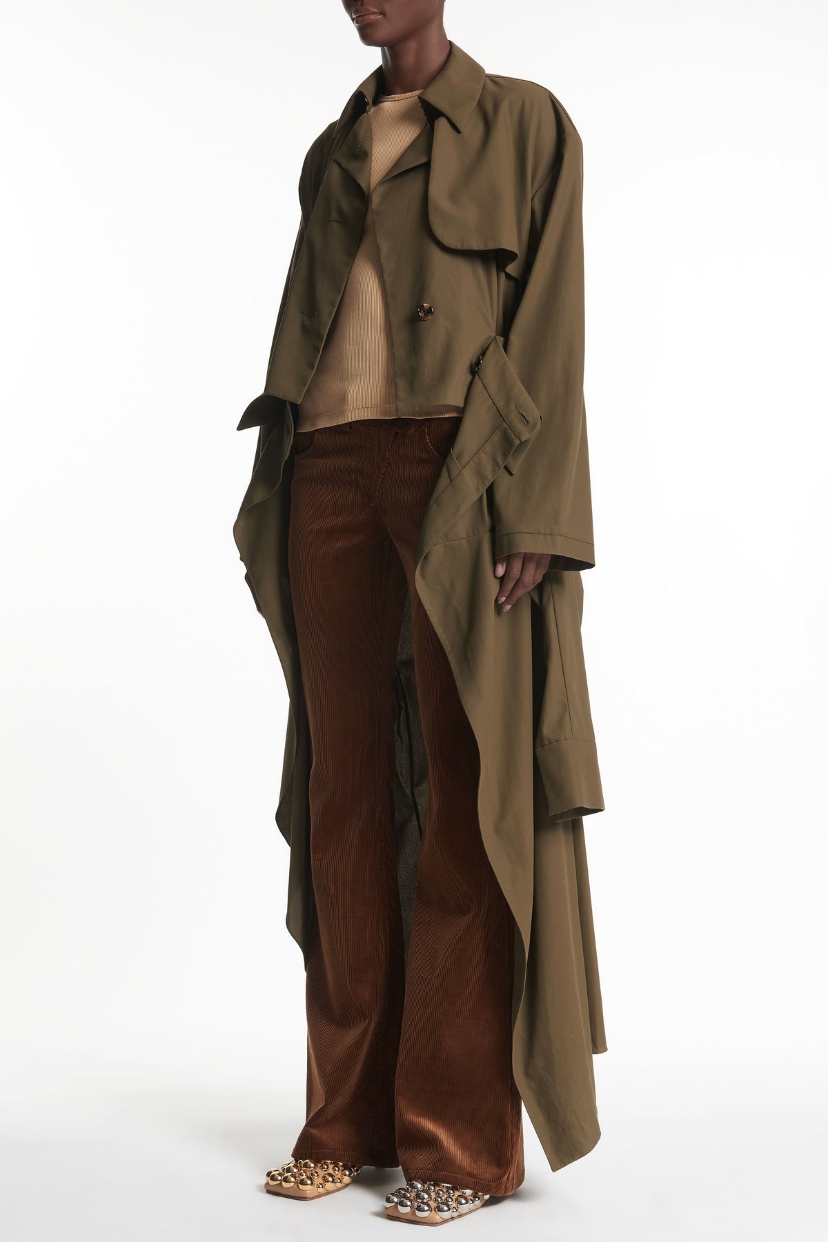 TRENCH COAT WITH SHIRT SLEEVE BELT KHAKI - 9