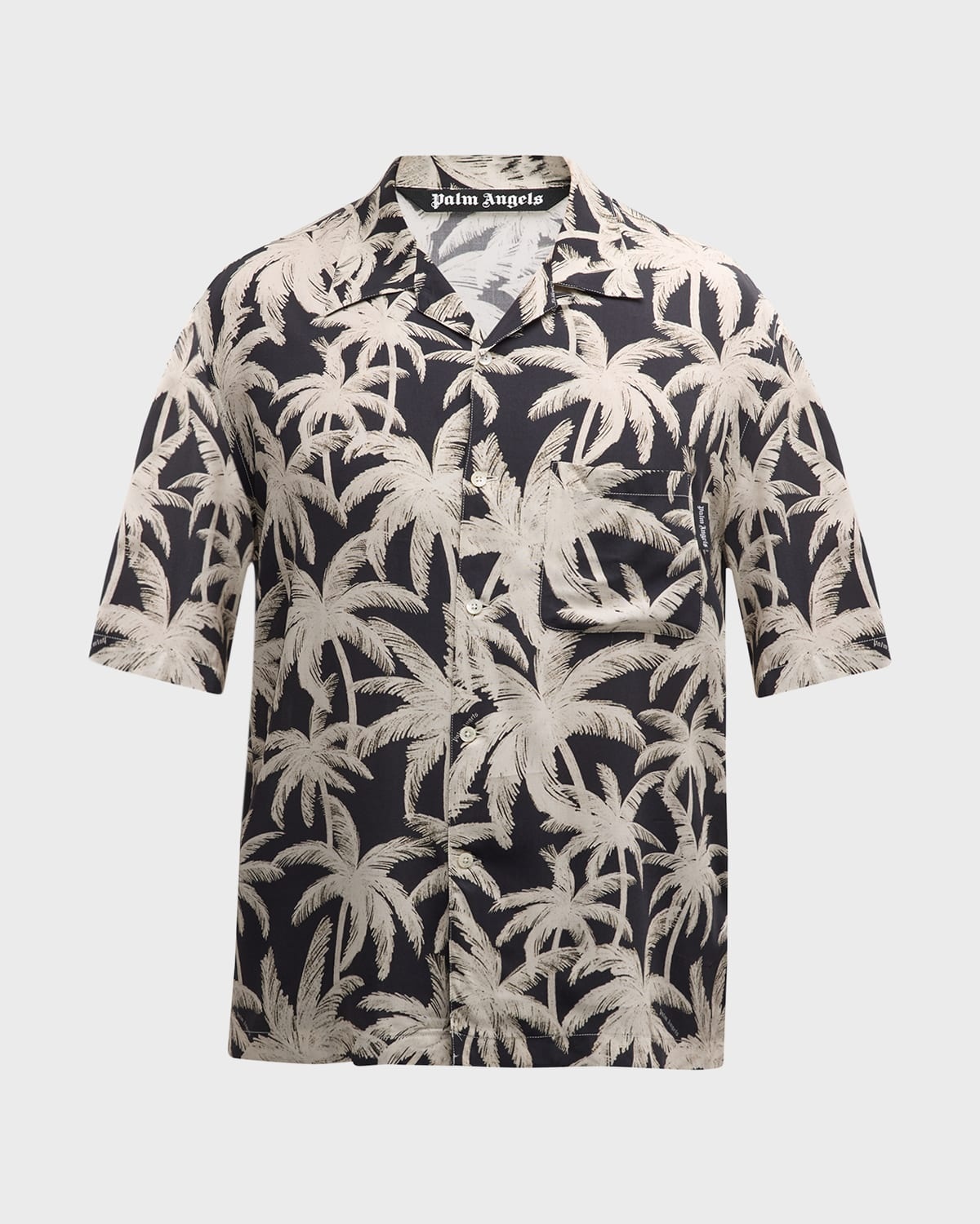 Men's Palm-Print Camp Shirt - 1