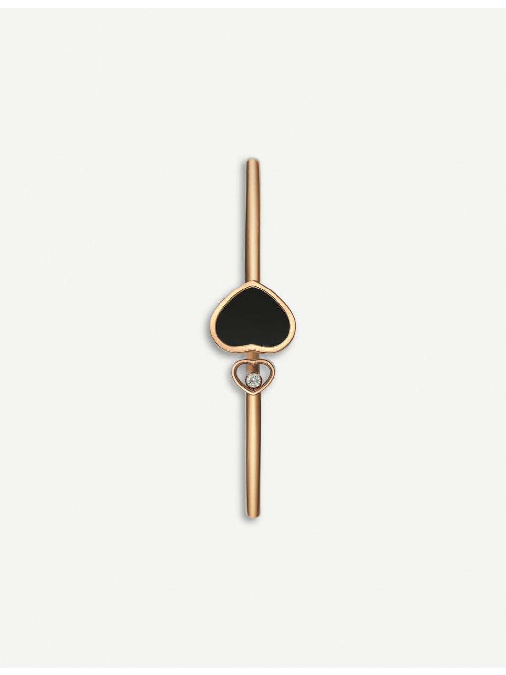 Happy Hearts 18ct rose-gold, onyx and diamond bangle bracelet - 2