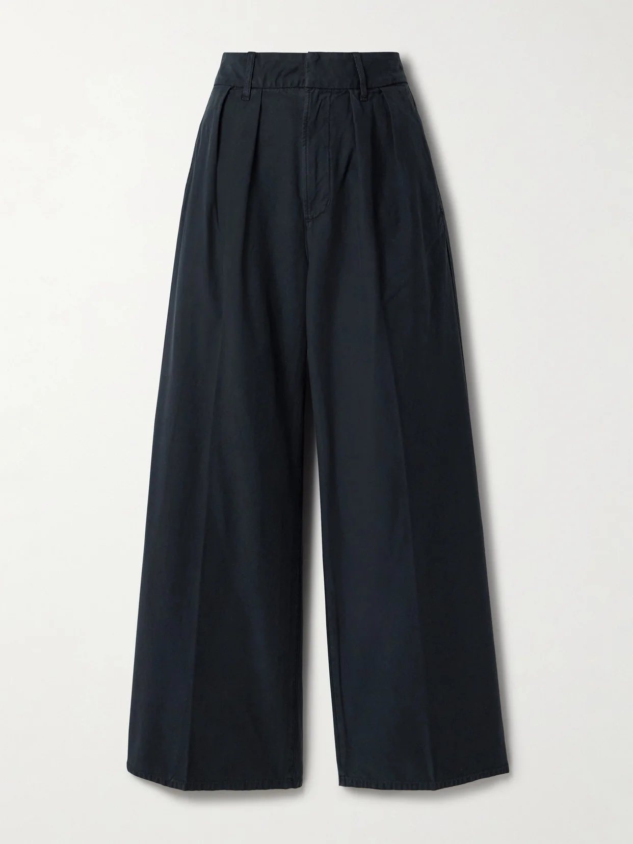 Petra Pleated Cotton Wide-leg Pants - 1