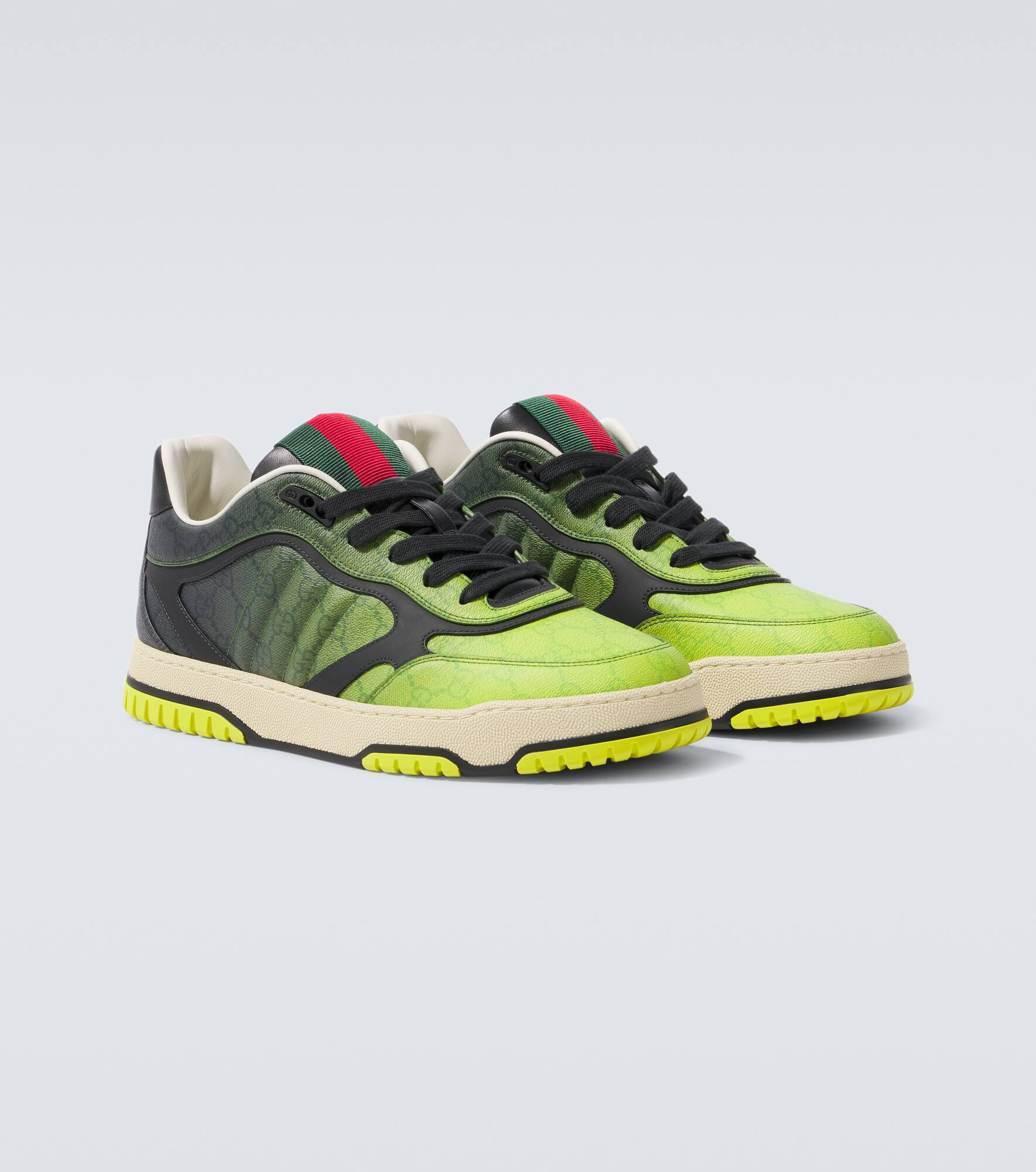 Gucci Re-Web leather-trimmed sneakers - 5