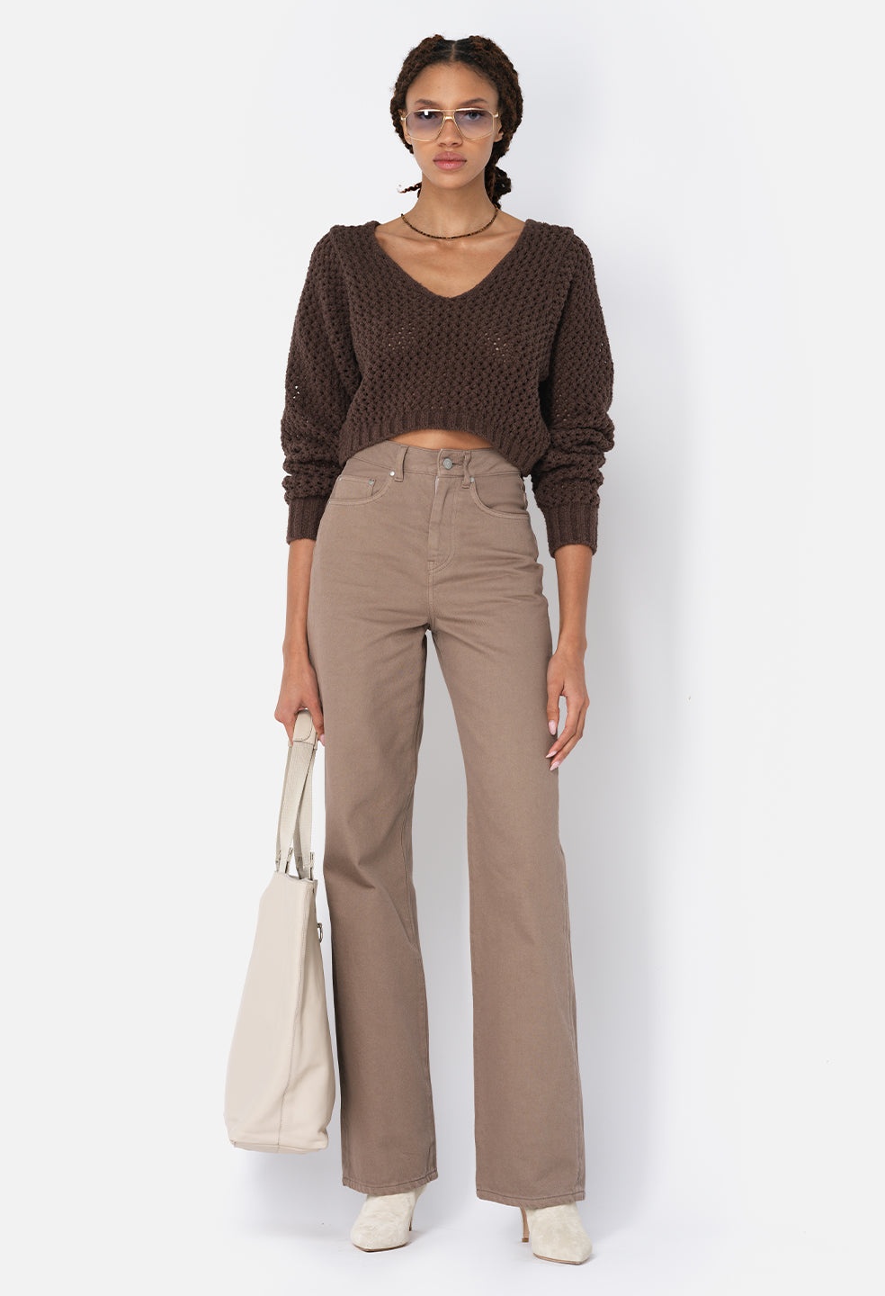 FOAM BOUCLE CROPPED SWEATER - 1