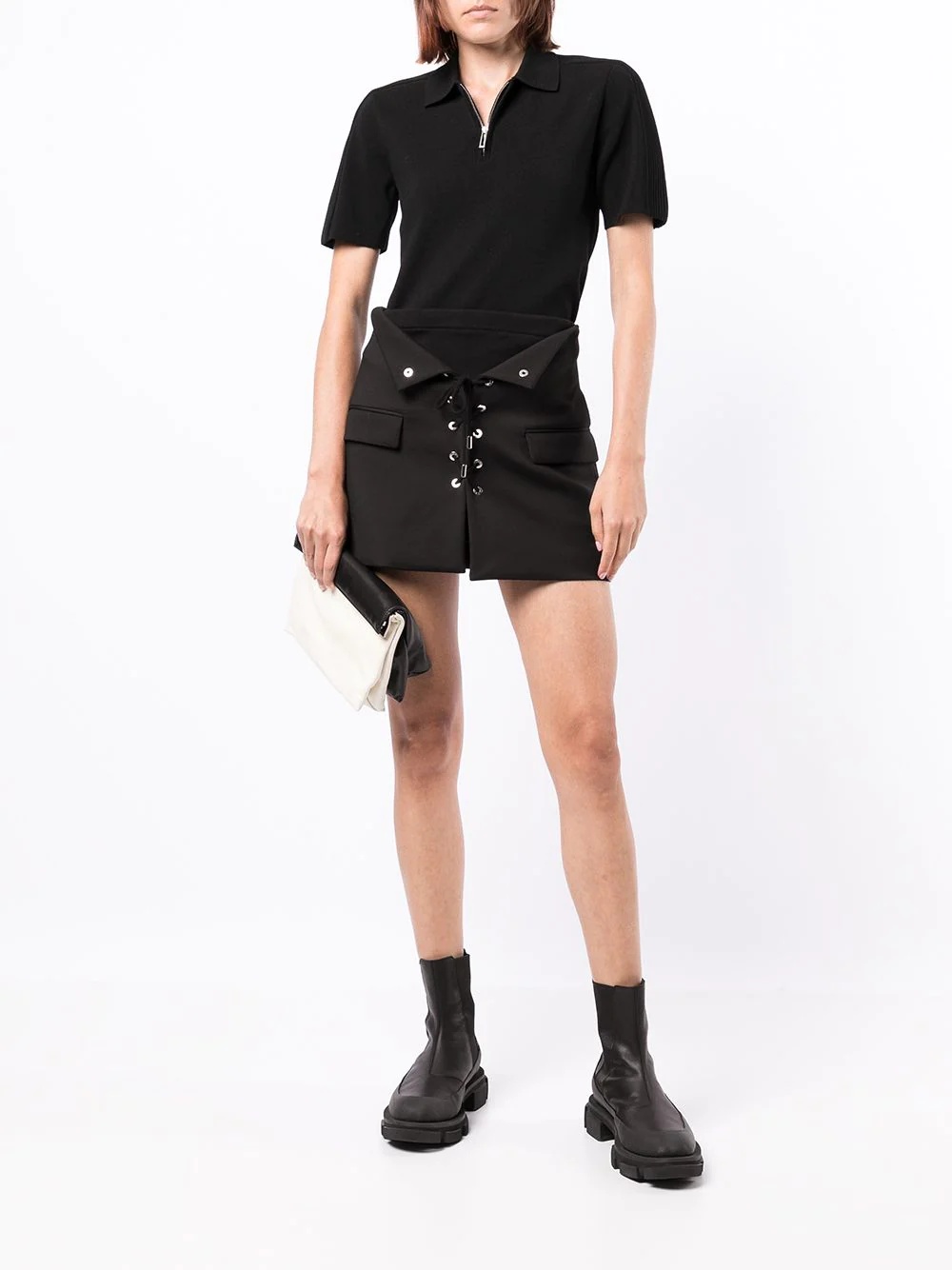 half-zip short-sleeved polo top - 2