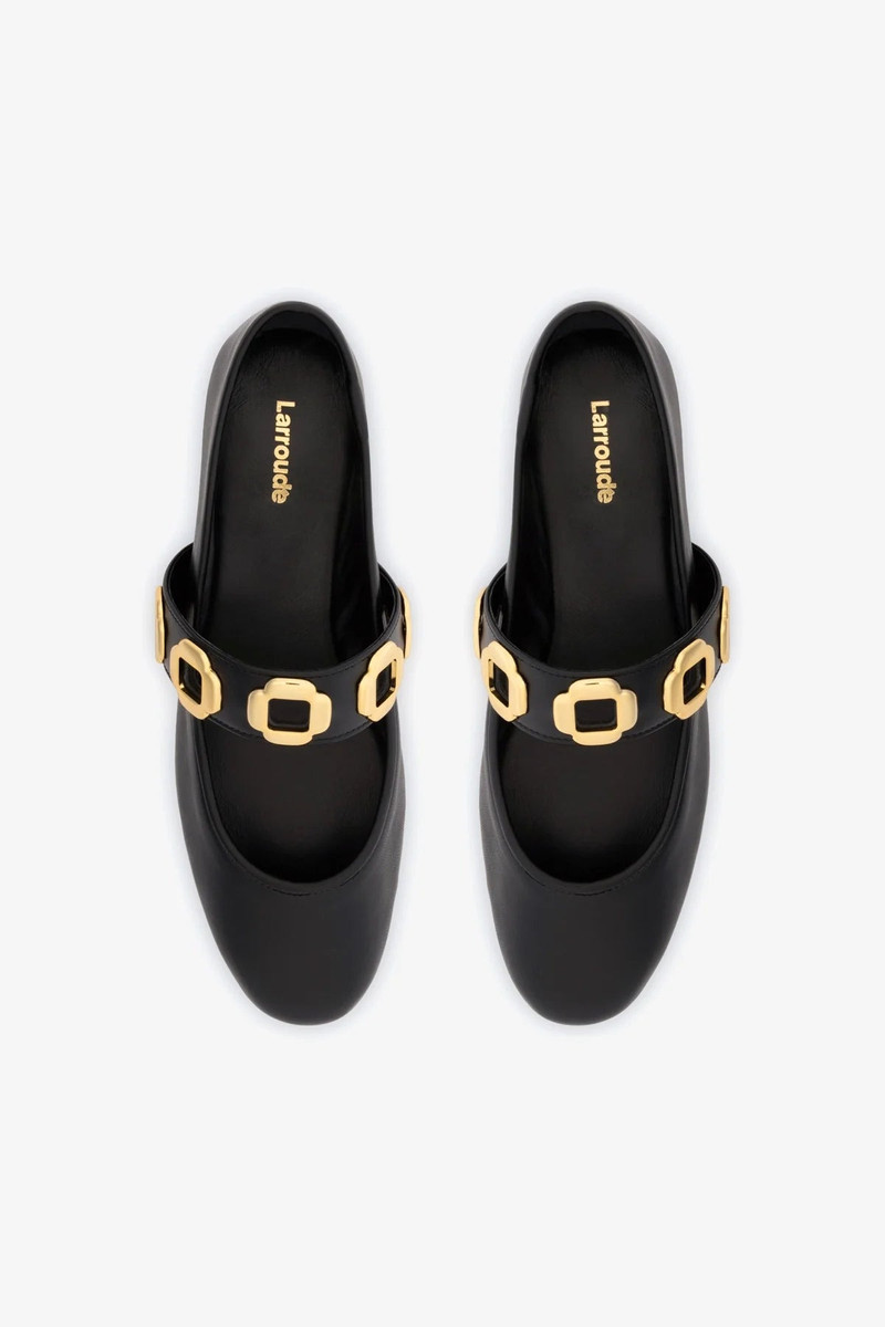Milan Ballet Flat In Black Leather 7