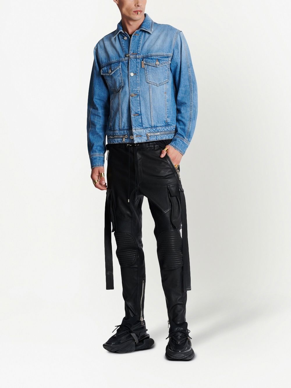 zip-detail denim jacket - 2