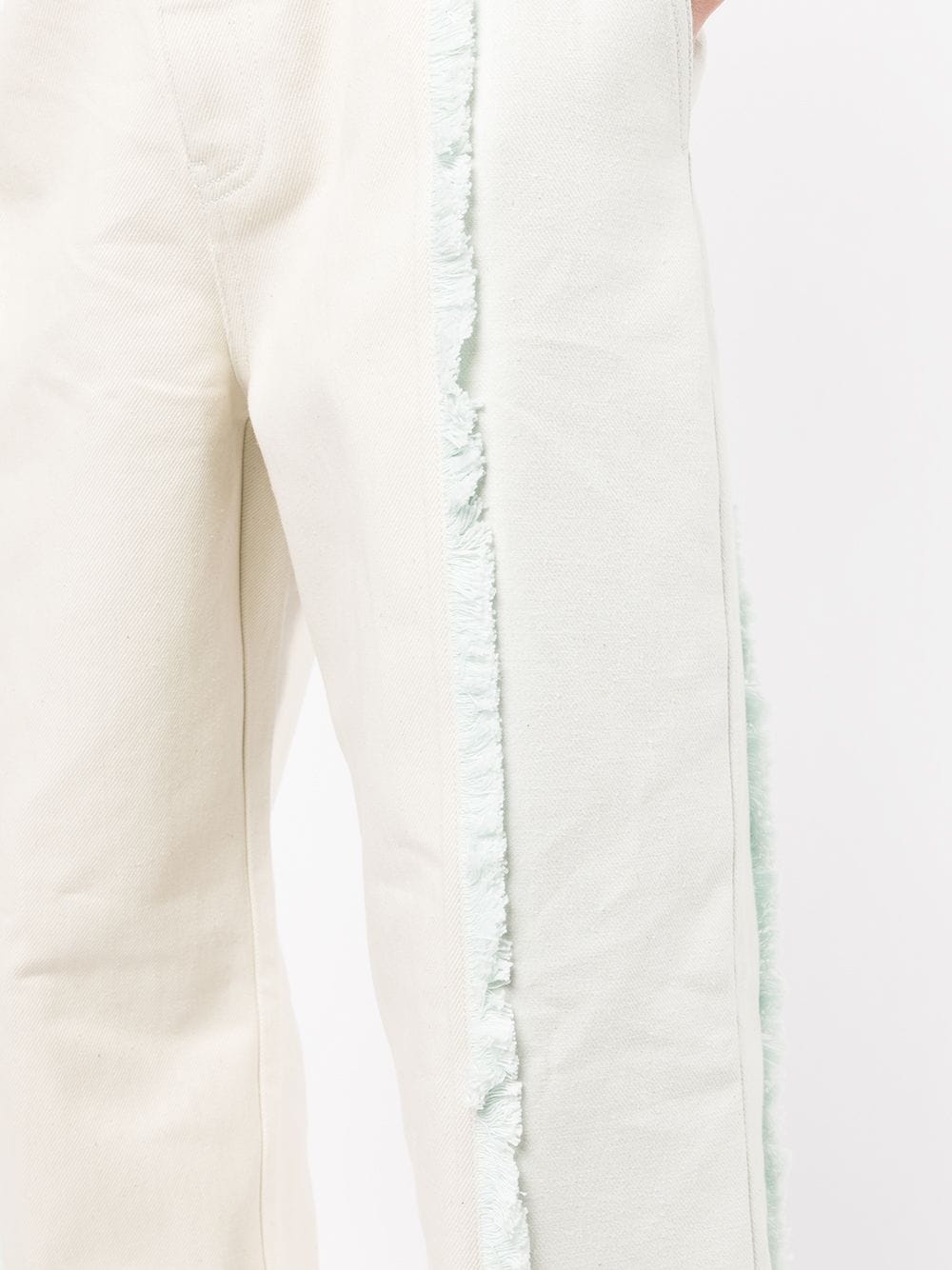 Frayed Two Tone wide-leg jeans - 6