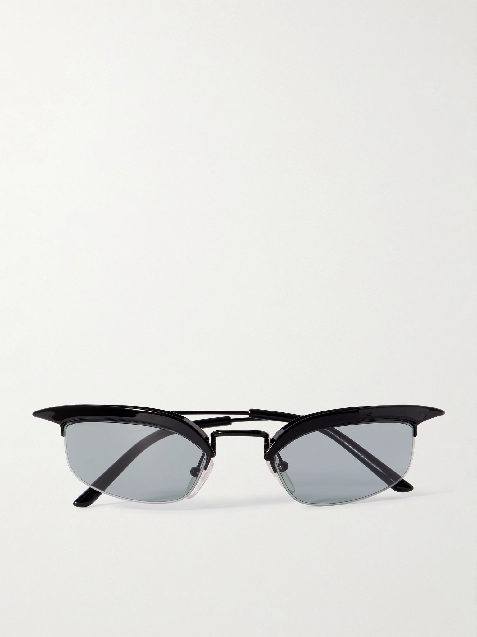 D-frame acetate and metal sunglasses Black - 1