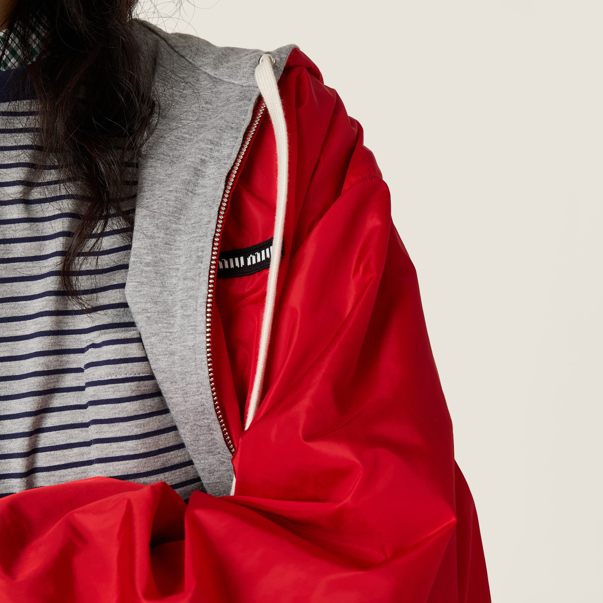 Reversible technical fabric and jersey blouson jacket - 4