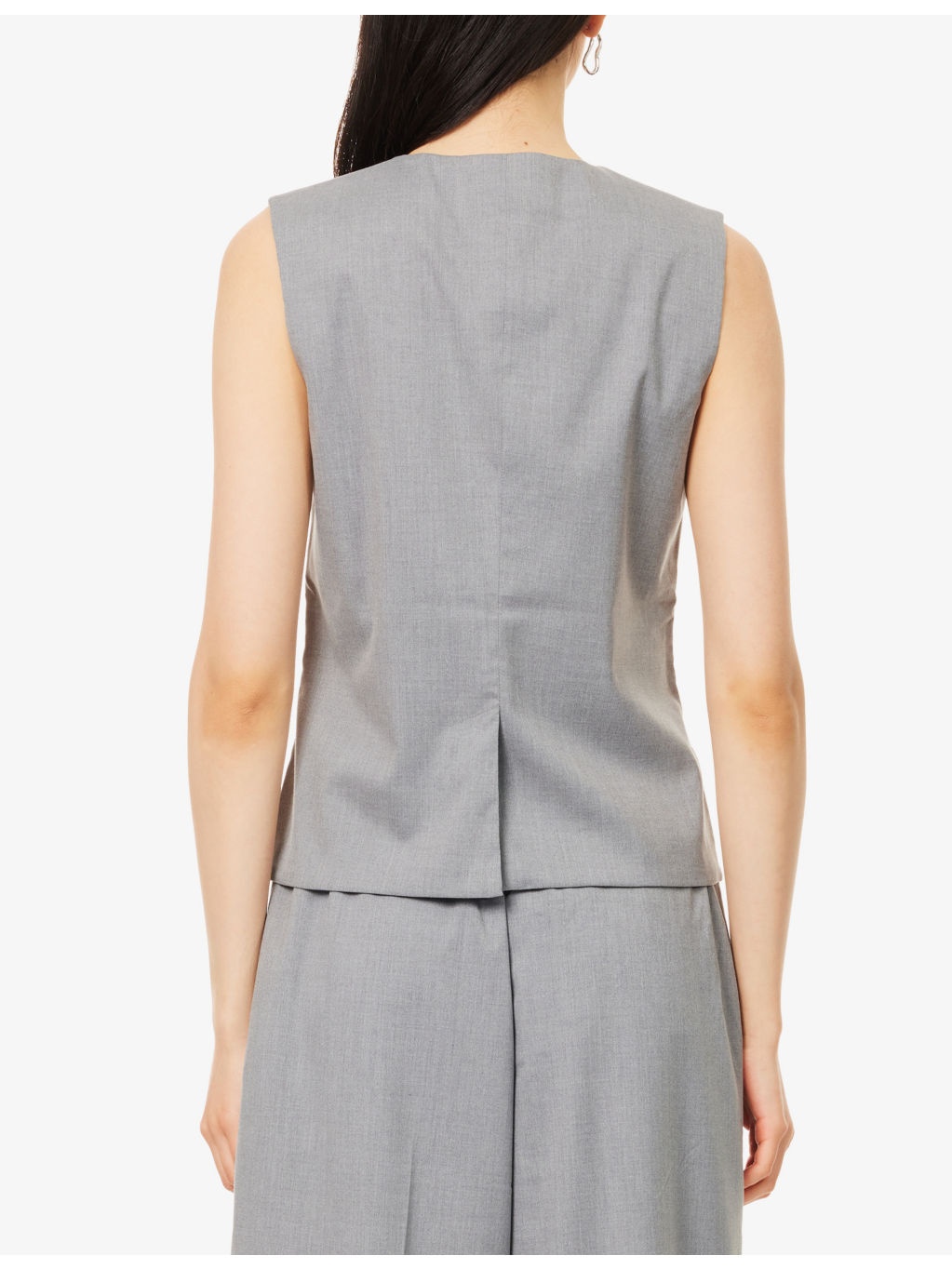Saruma Round-Neck Stretch-Woven Vest - 4