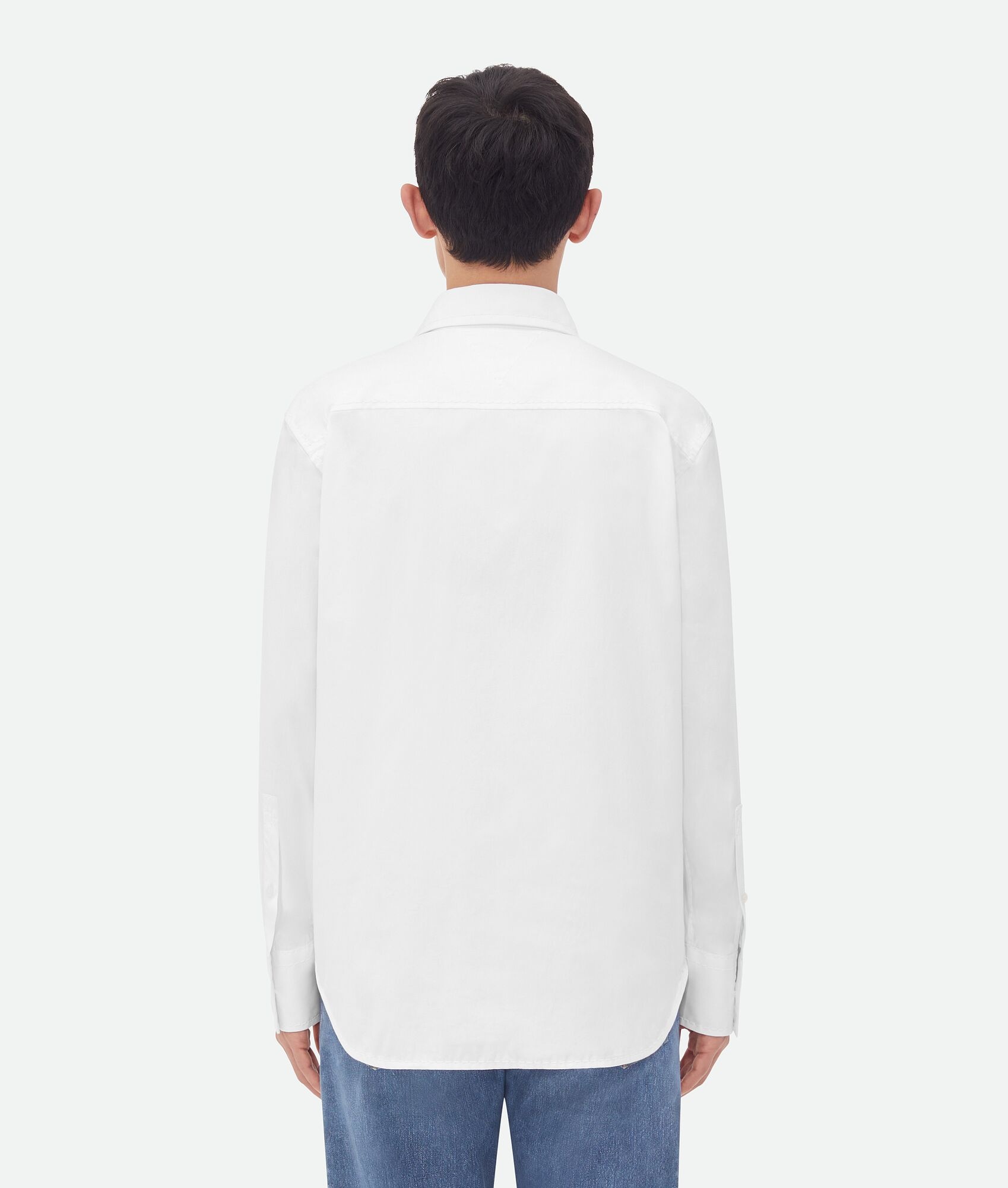 Cotton Shirt With Top Stitching - 3