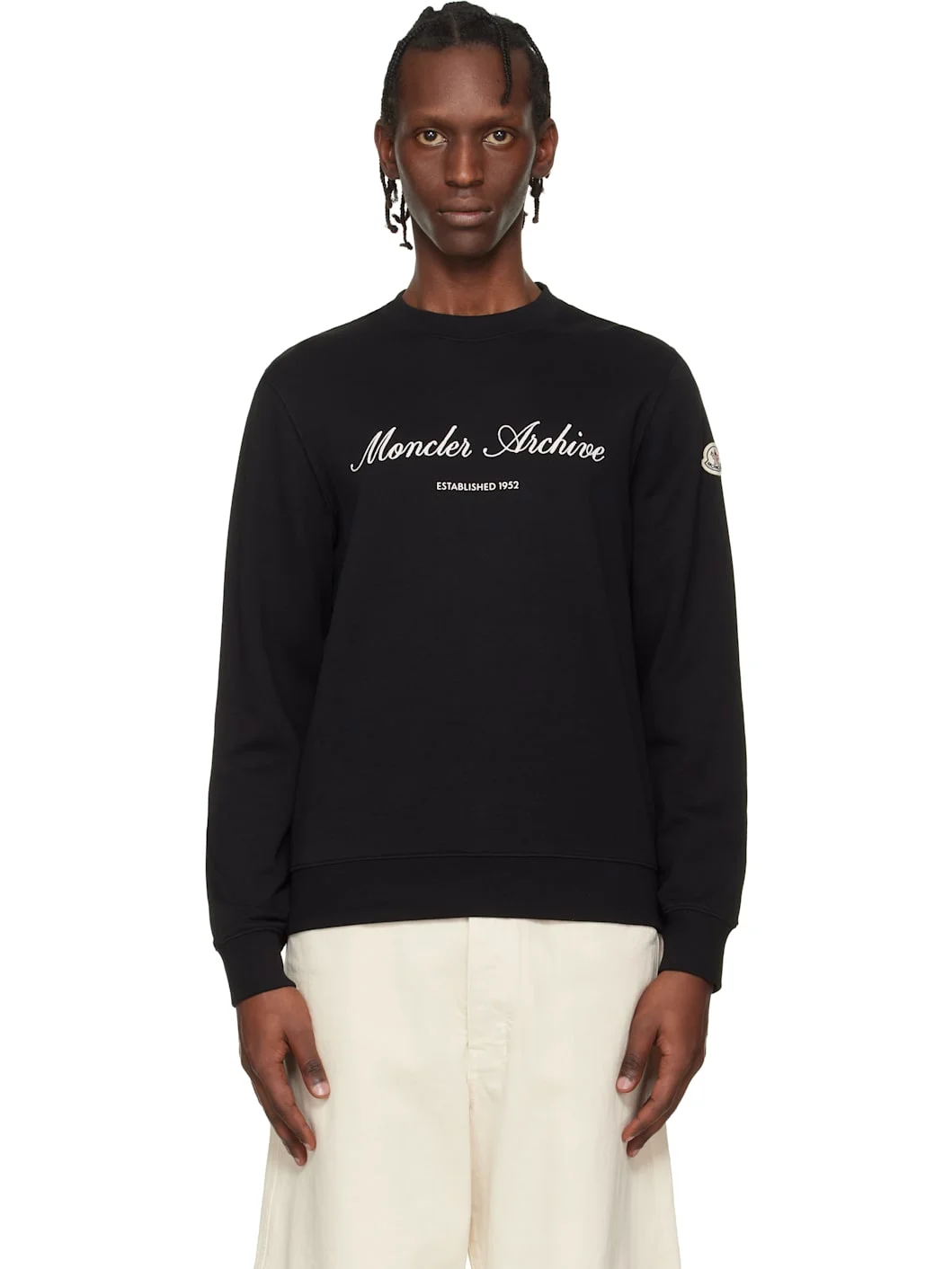 Black Cotton Blend Logo Sweatshirt - 1