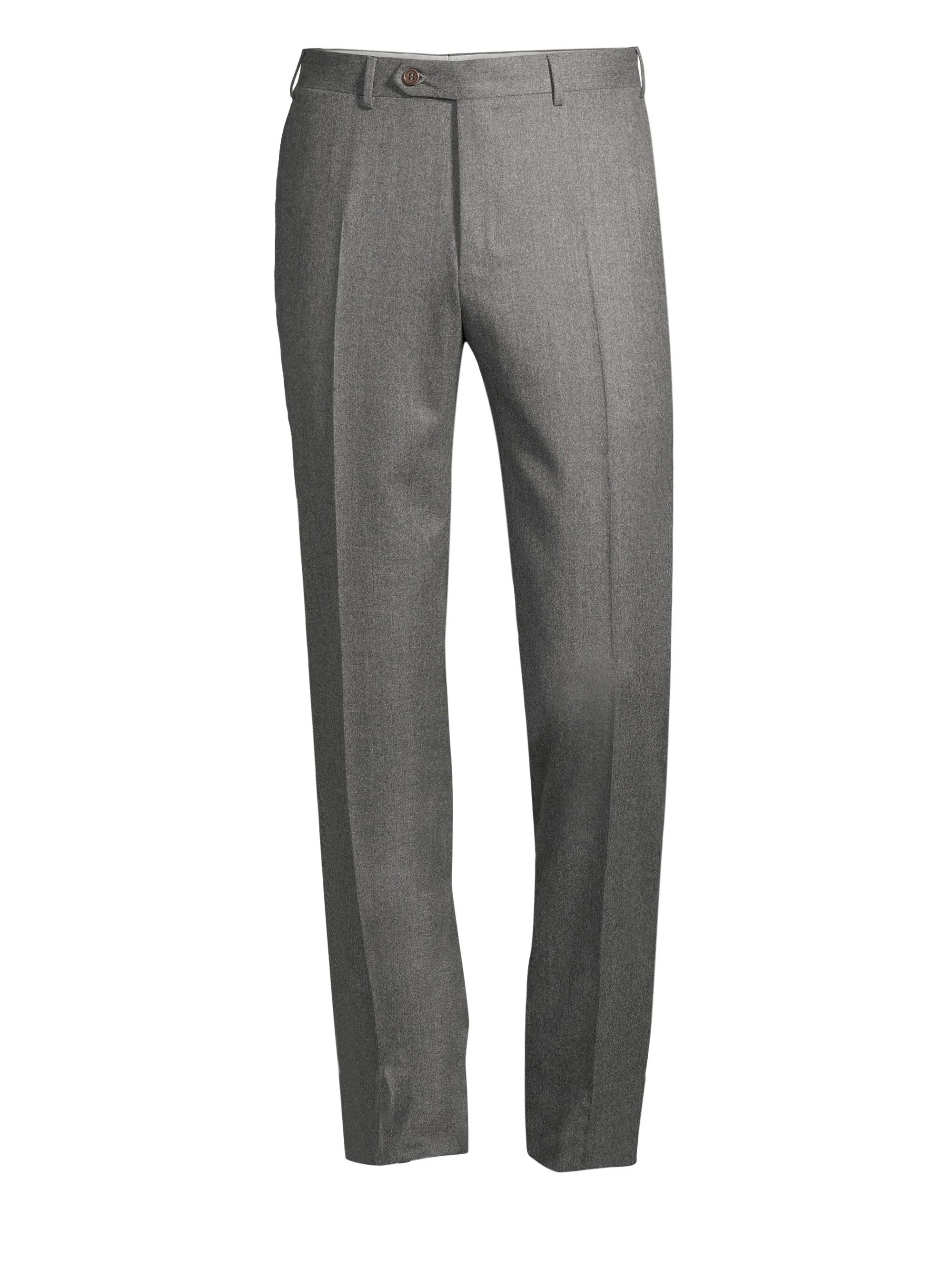 Men's Flannel Wool Trousers - Light Grey - 1