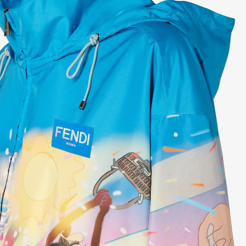 Fantastic Fendi Future Windbreaker Turquoise and green printed nylon windbreaker 3