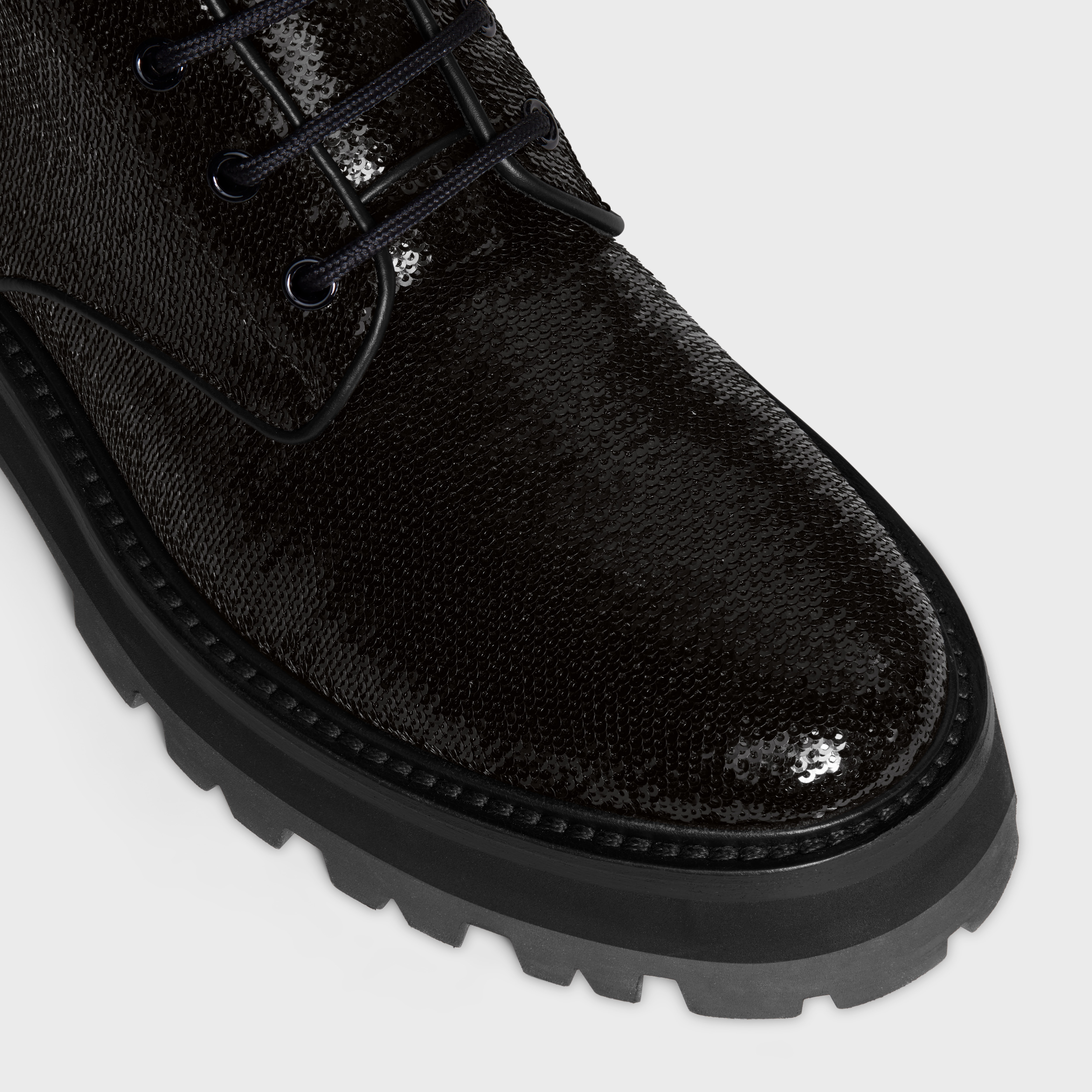 LACE-UP BOOT CELINE BULKY in SEQUINS - 4