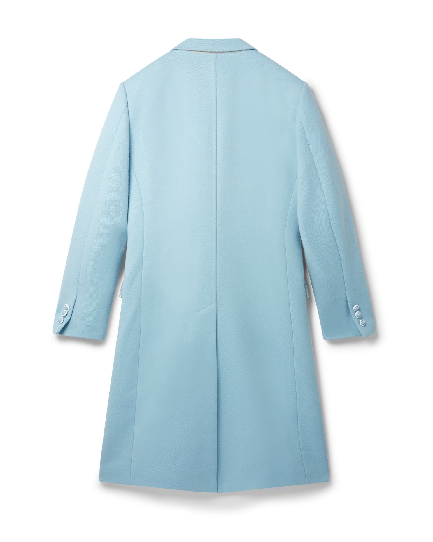Light Blue Nativa Wool Double Breasted Overcoat - 2